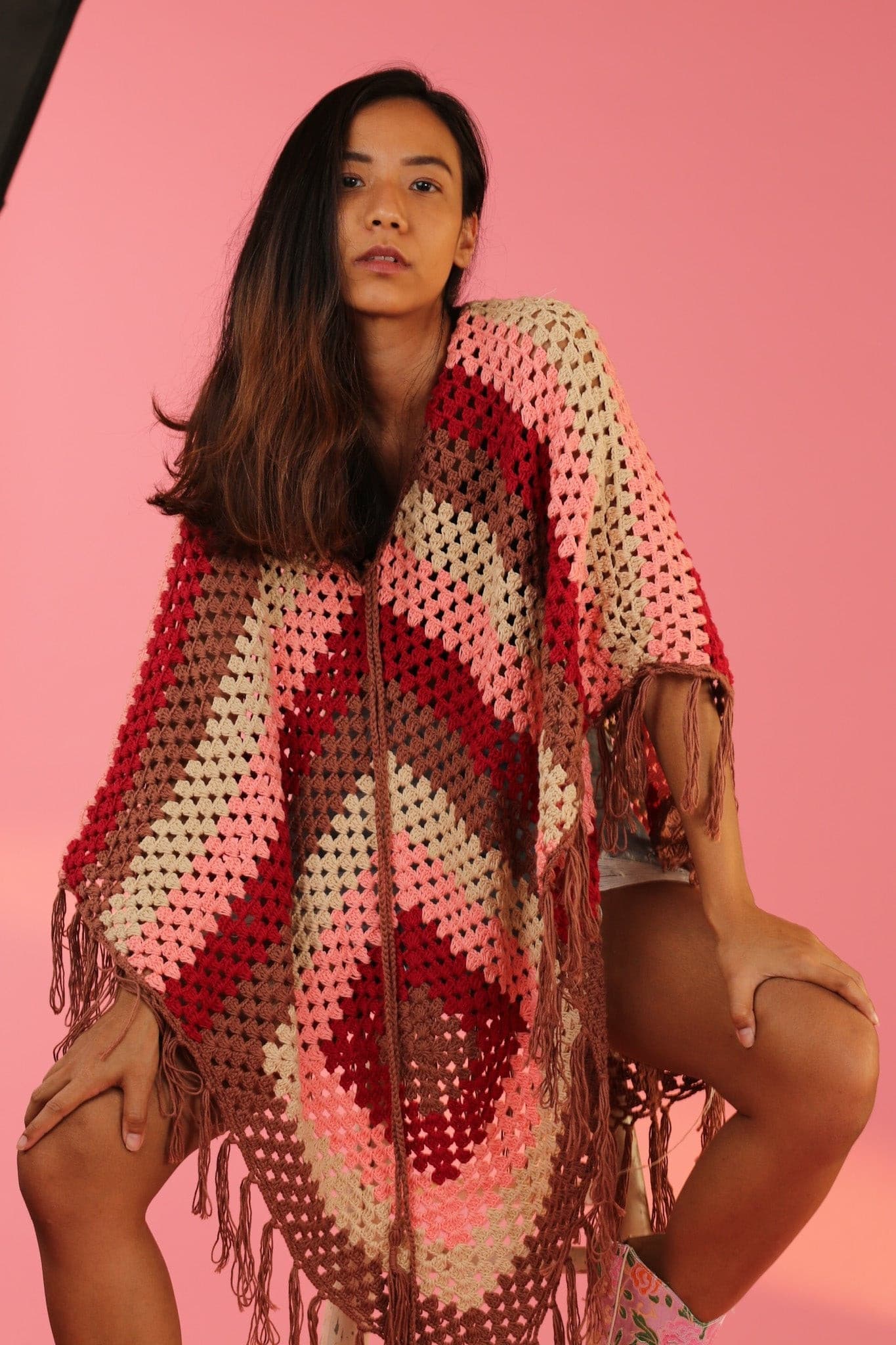 CROCHET KIMONO CAPE INGRID - BANGKOK TAILOR CLOTHING STORE - HANDMADE CLOTHING