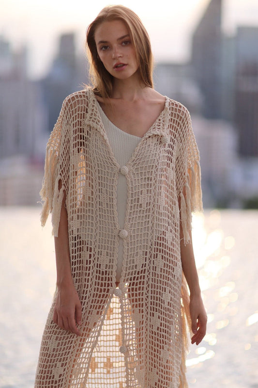 CROCHET KIMONO DUSTER MIRA - BANGKOK TAILOR CLOTHING STORE - HANDMADE CLOTHING