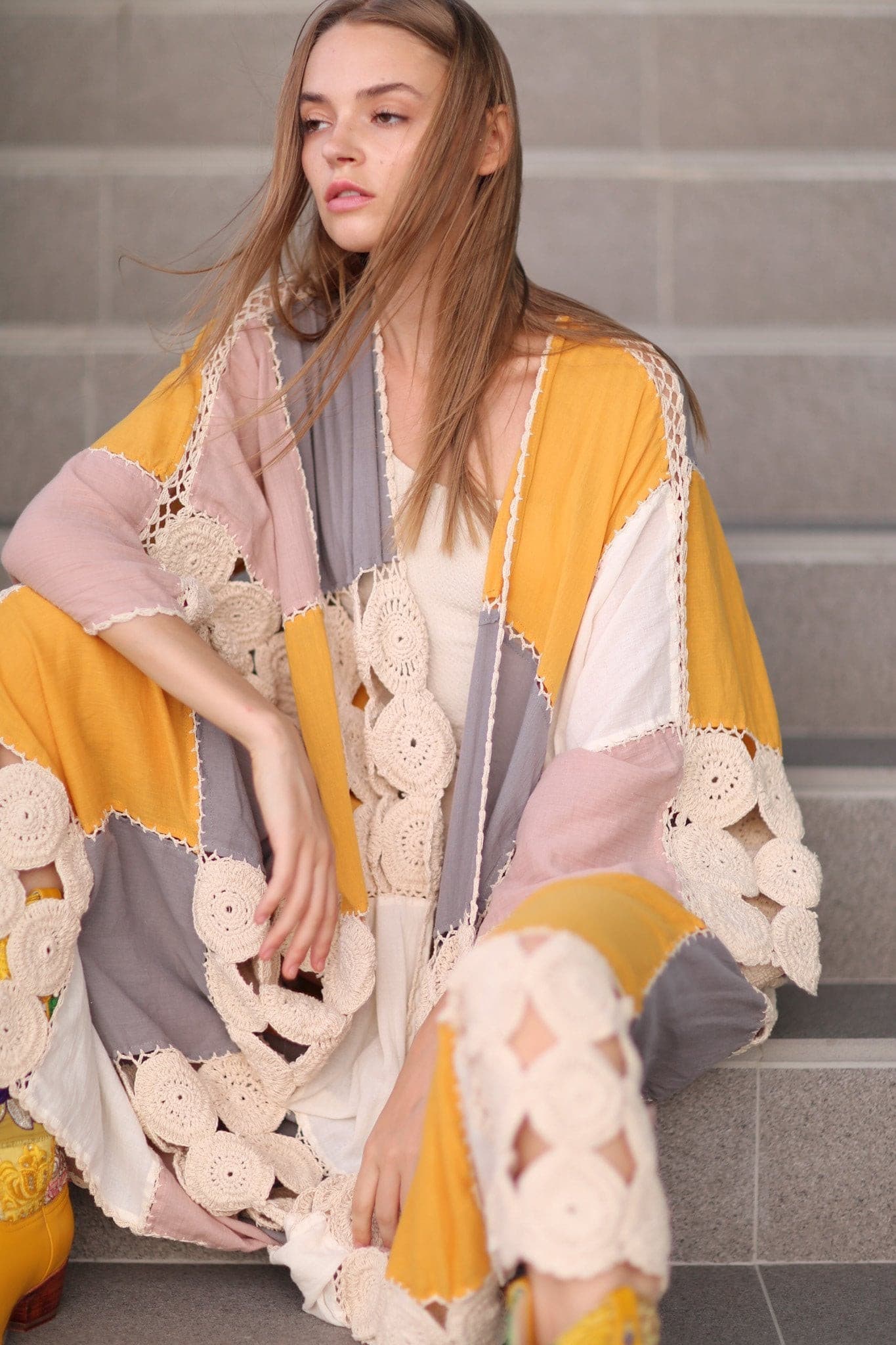 CROCHET KIMONO DUSTER SUNNY - BANGKOK TAILOR CLOTHING STORE - HANDMADE CLOTHING