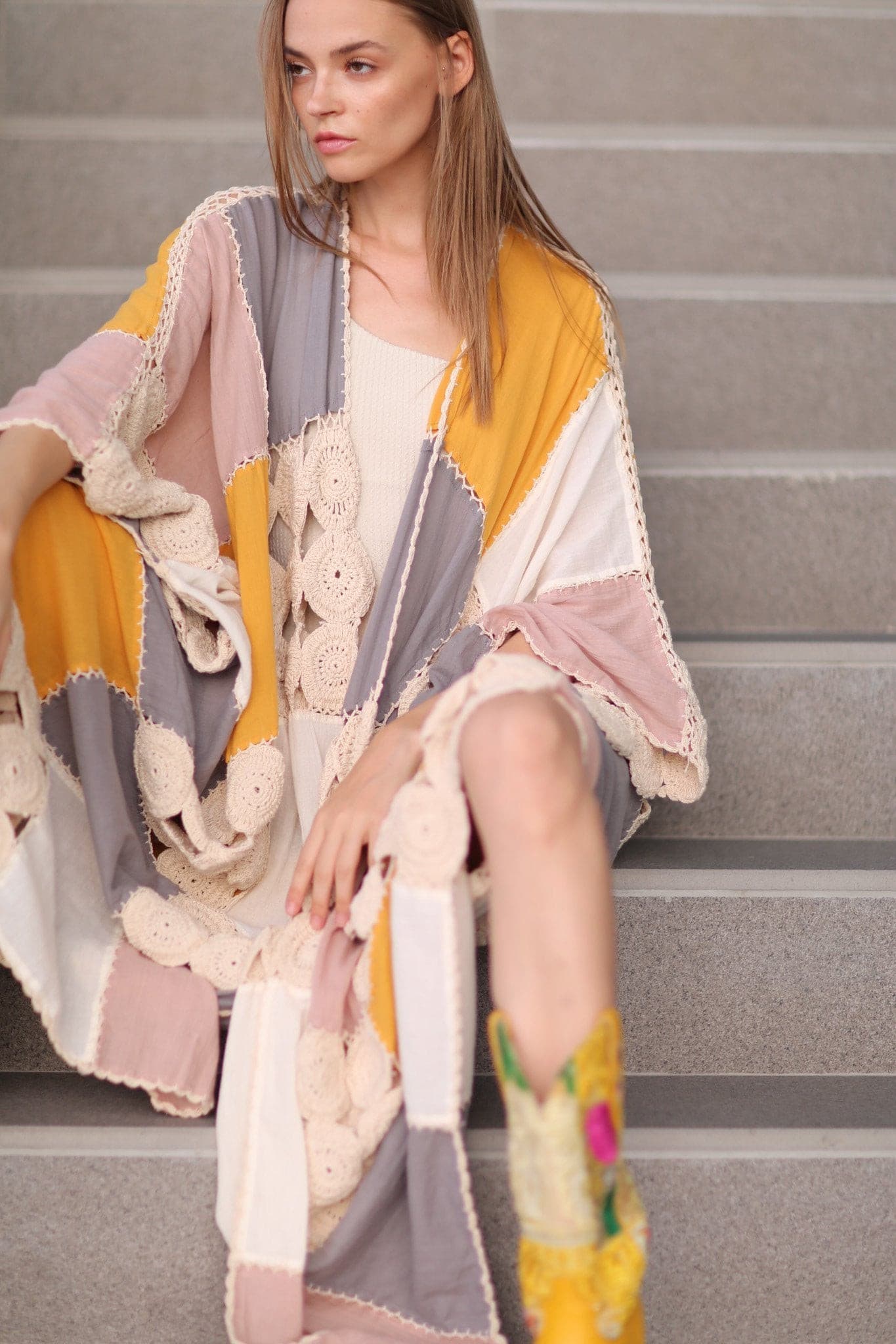 CROCHET KIMONO DUSTER SUNNY - BANGKOK TAILOR CLOTHING STORE - HANDMADE CLOTHING