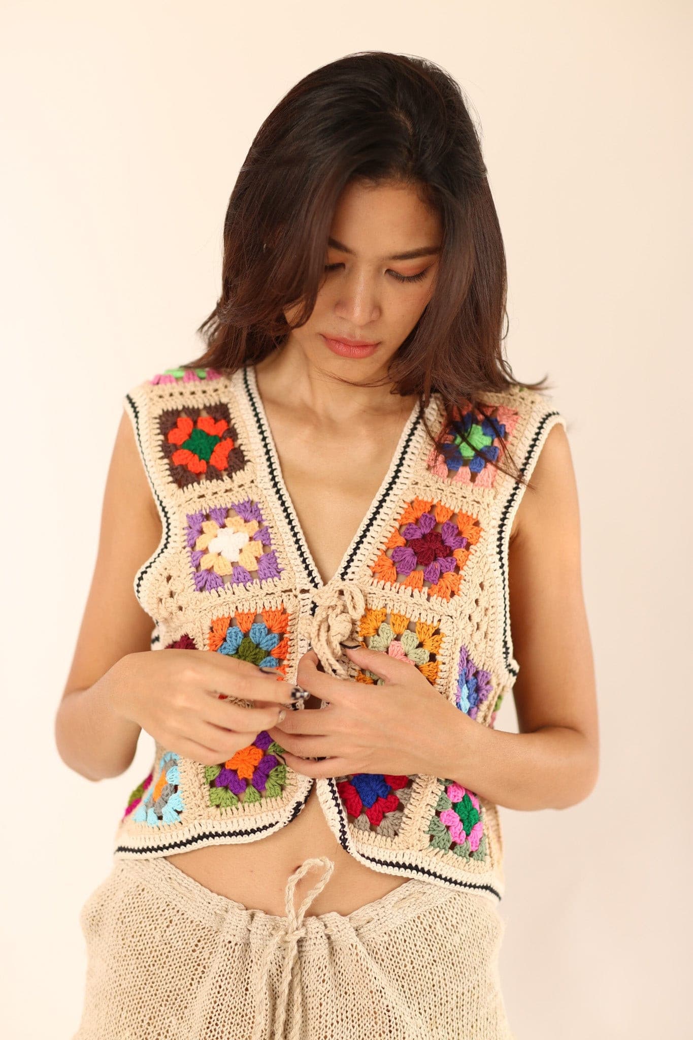 CROCHET VEST JULIE - BANGKOK TAILOR CLOTHING STORE - HANDMADE CLOTHING