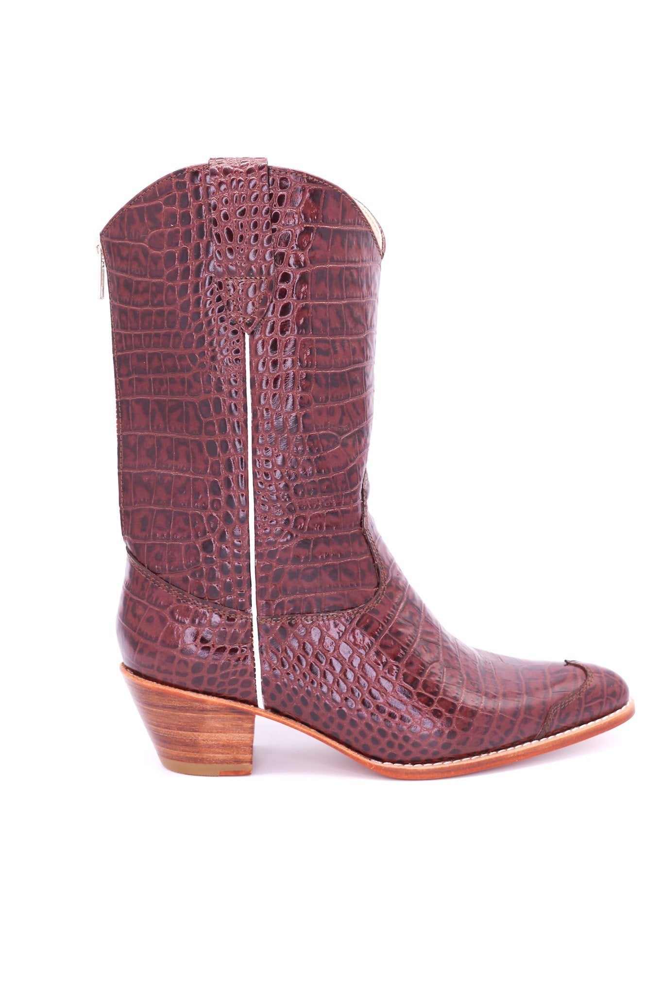 CROCODILE EMBOSSED CLEAN COWBOY BOOTS MICHELLE - BANGKOK TAILOR CLOTHING STORE - HANDMADE CLOTHING