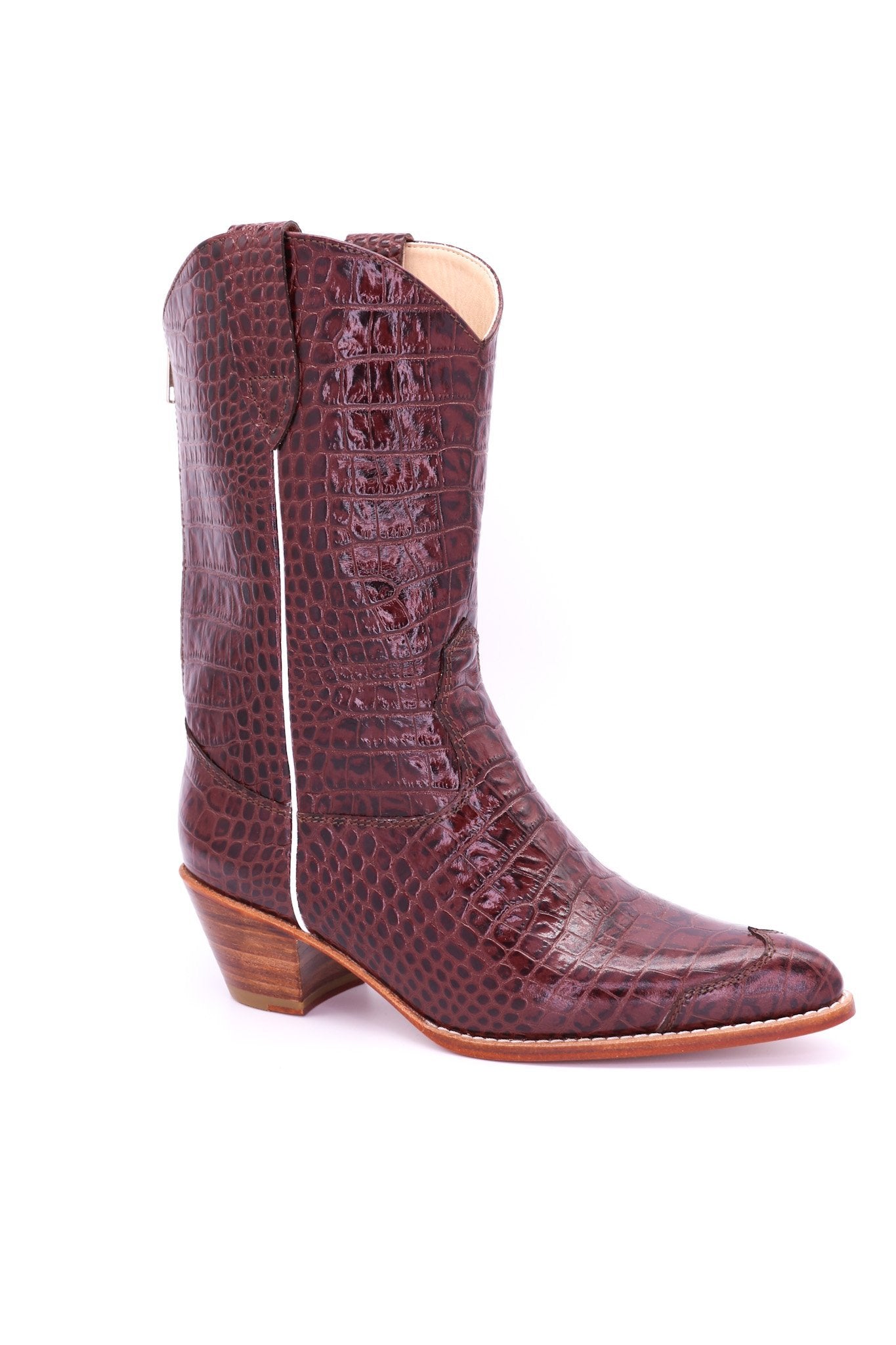 CROCODILE EMBOSSED CLEAN COWBOY BOOTS MICHELLE - BANGKOK TAILOR CLOTHING STORE - HANDMADE CLOTHING