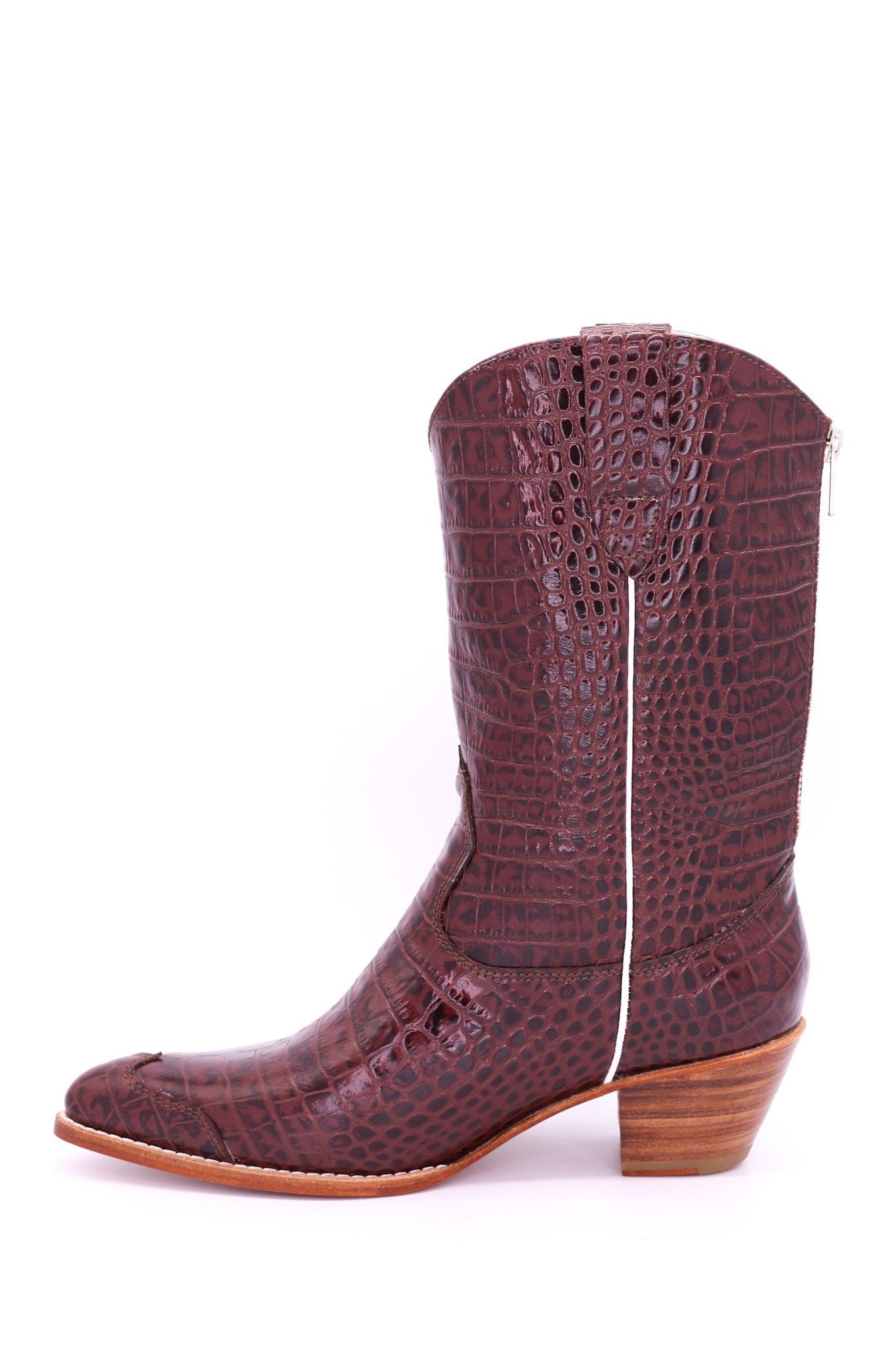 CROCODILE EMBOSSED CLEAN COWBOY BOOTS MICHELLE - BANGKOK TAILOR CLOTHING STORE - HANDMADE CLOTHING