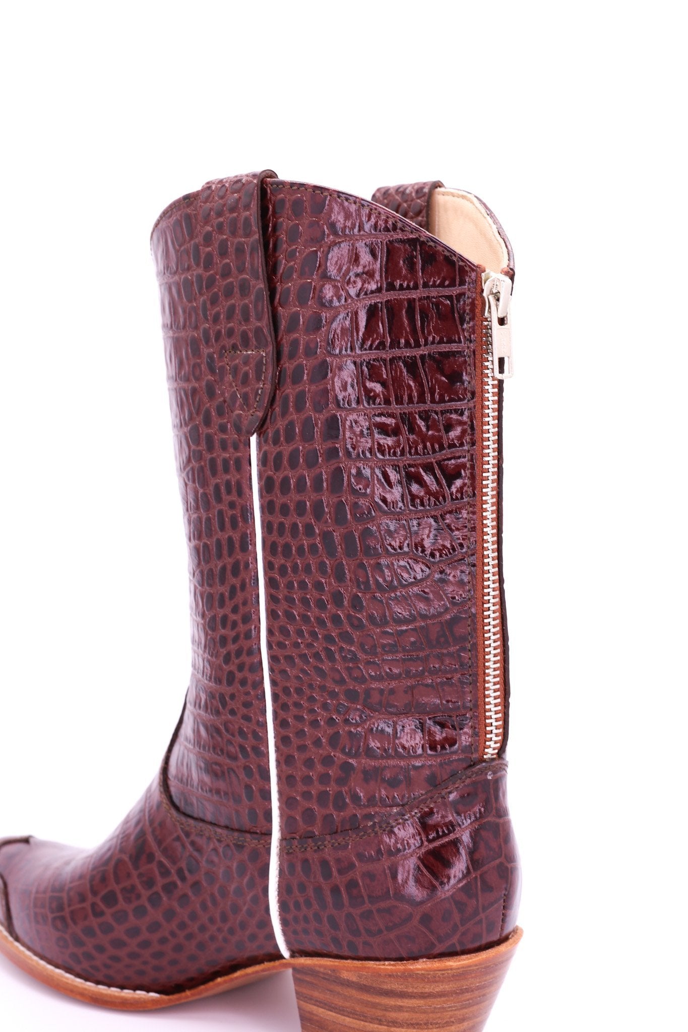 CROCODILE EMBOSSED CLEAN COWBOY BOOTS MICHELLE - BANGKOK TAILOR CLOTHING STORE - HANDMADE CLOTHING