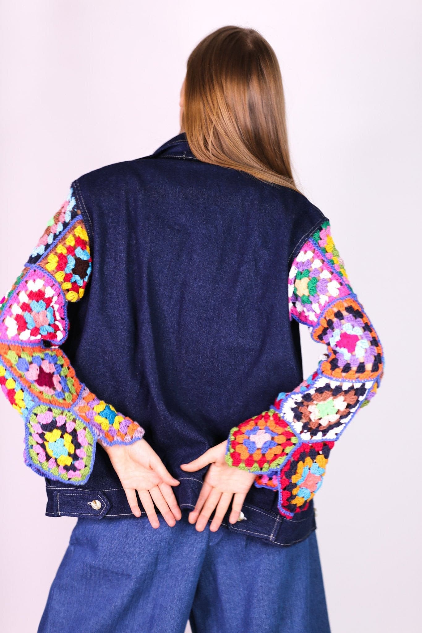 DENIM CROCHET JACKET VICKY - BANGKOK TAILOR CLOTHING STORE - HANDMADE CLOTHING