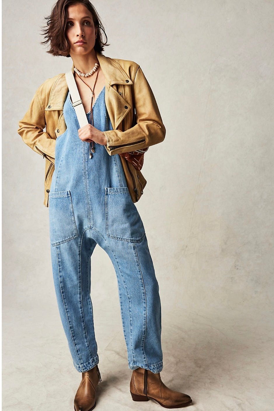 DENIM JUMPSUIT OLIVIA - BANGKOK TAILOR CLOTHING STORE - HANDMADE CLOTHING