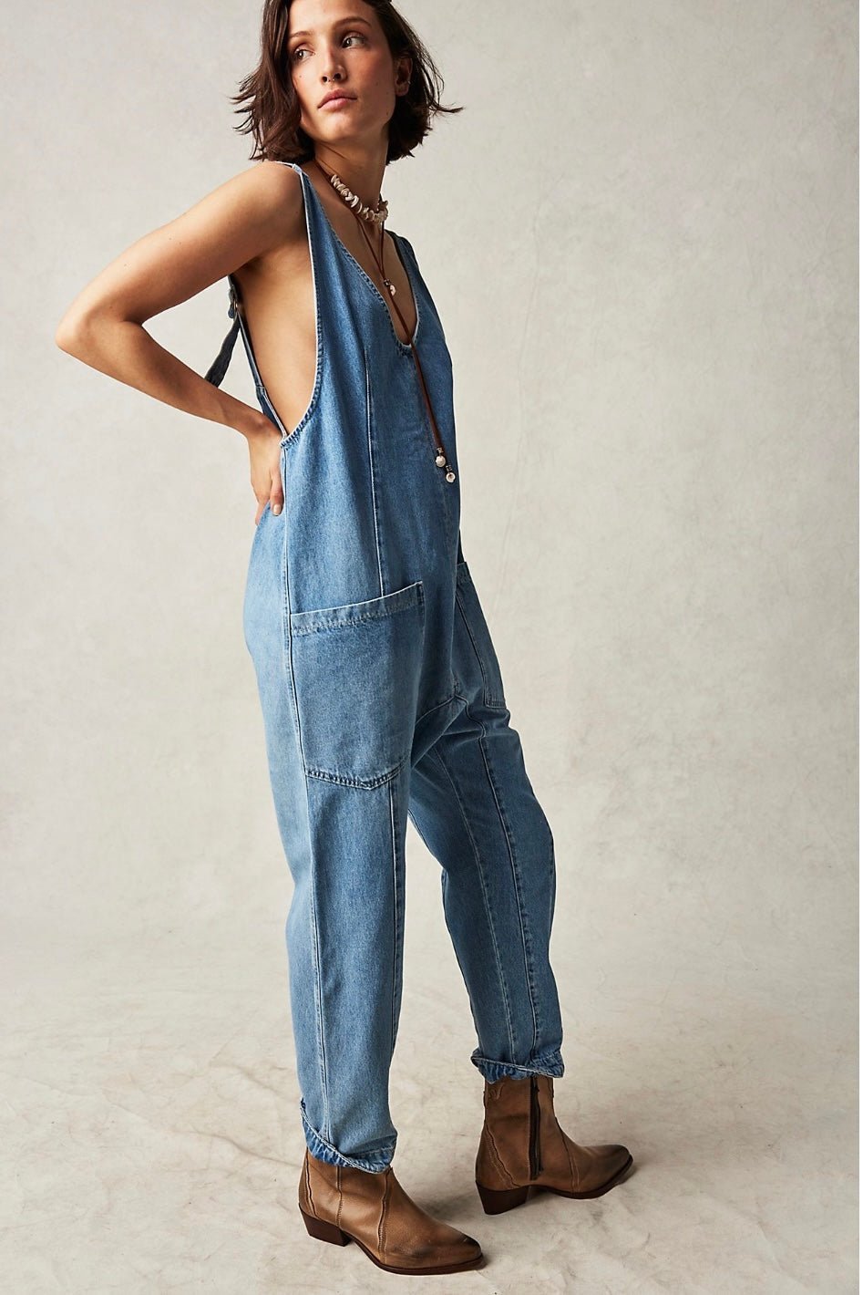 DENIM JUMPSUIT OLIVIA - BANGKOK TAILOR CLOTHING STORE - HANDMADE CLOTHING