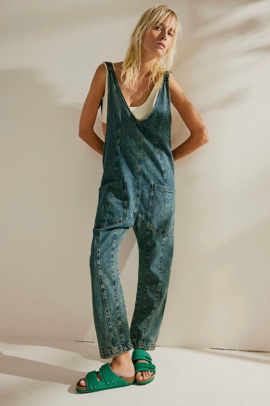 DENIM JUMPSUIT ROMPER CILIA - BANGKOK TAILOR CLOTHING STORE - HANDMADE CLOTHING