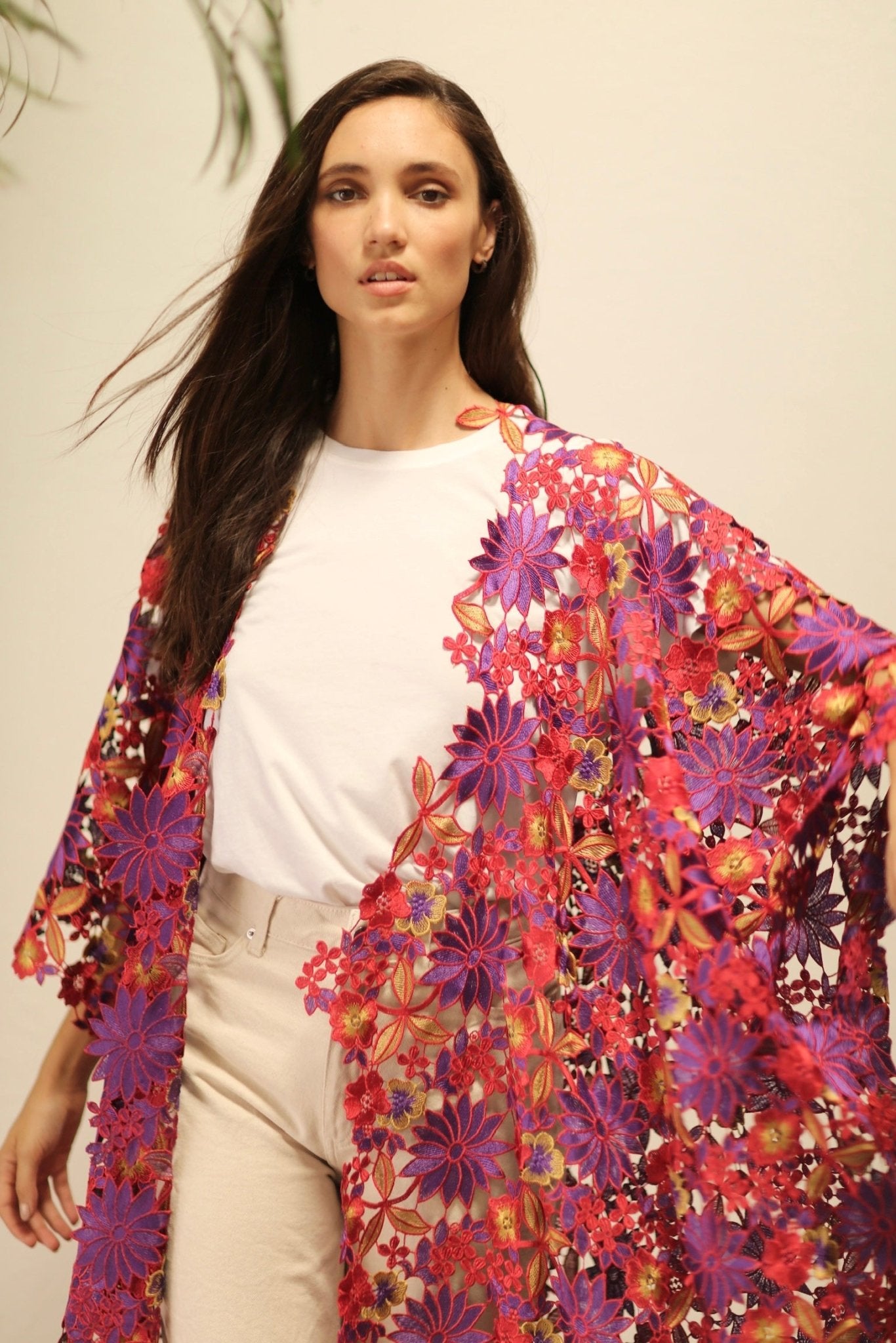 DIONYSUS FLOWER LACE KIMONO - BANGKOK TAILOR CLOTHING STORE - HANDMADE CLOTHING