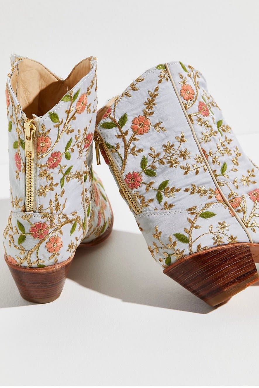 ELOISE EMBROIDERED ANKLE BOOTS - BANGKOK TAILOR CLOTHING STORE - HANDMADE CLOTHING