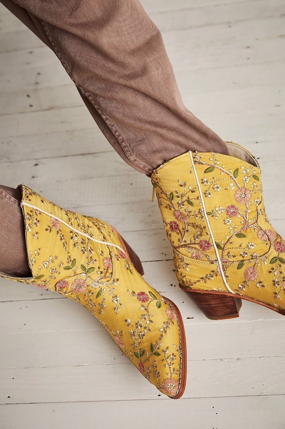 ELOISE EMBROIDERED ANKLE BOOTS - BANGKOK TAILOR CLOTHING STORE - HANDMADE CLOTHING