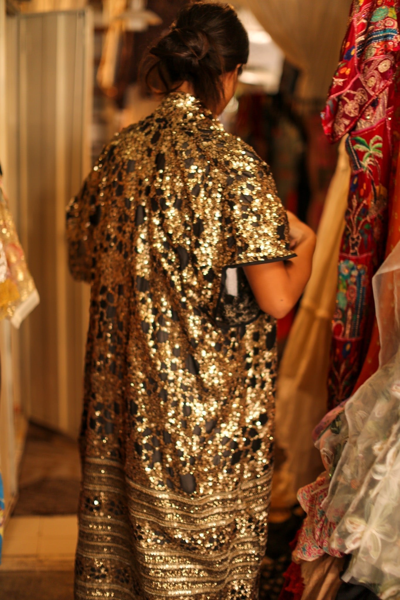 EMBELLISHED SILK KIMONO SILU - BANGKOK TAILOR CLOTHING STORE - HANDMADE CLOTHING