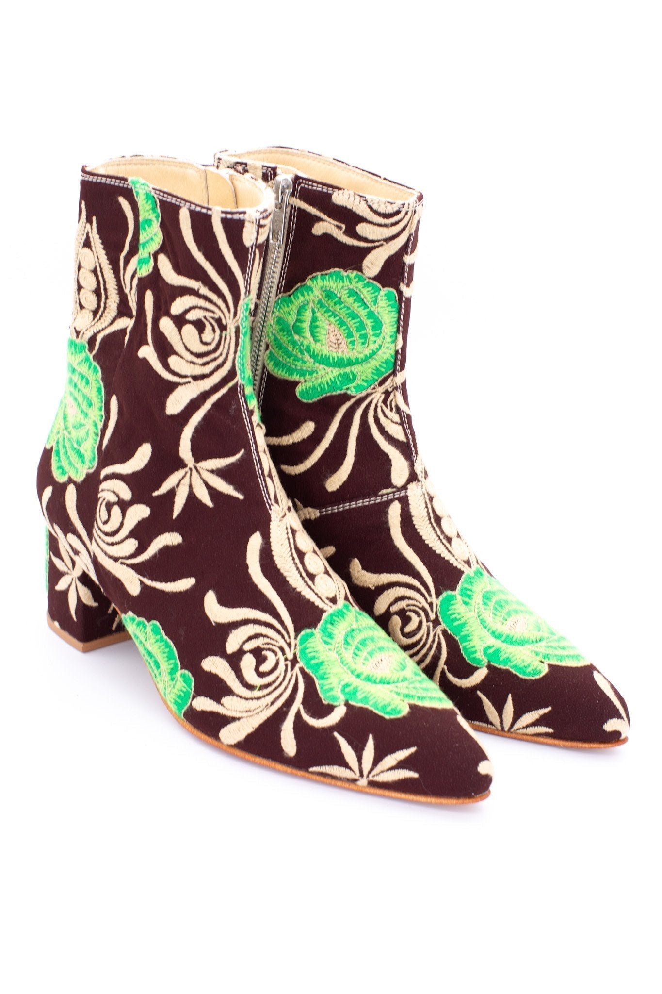 EMBROIDERED ANKLE BOOTS HEANA - BANGKOK TAILOR CLOTHING STORE - HANDMADE CLOTHING