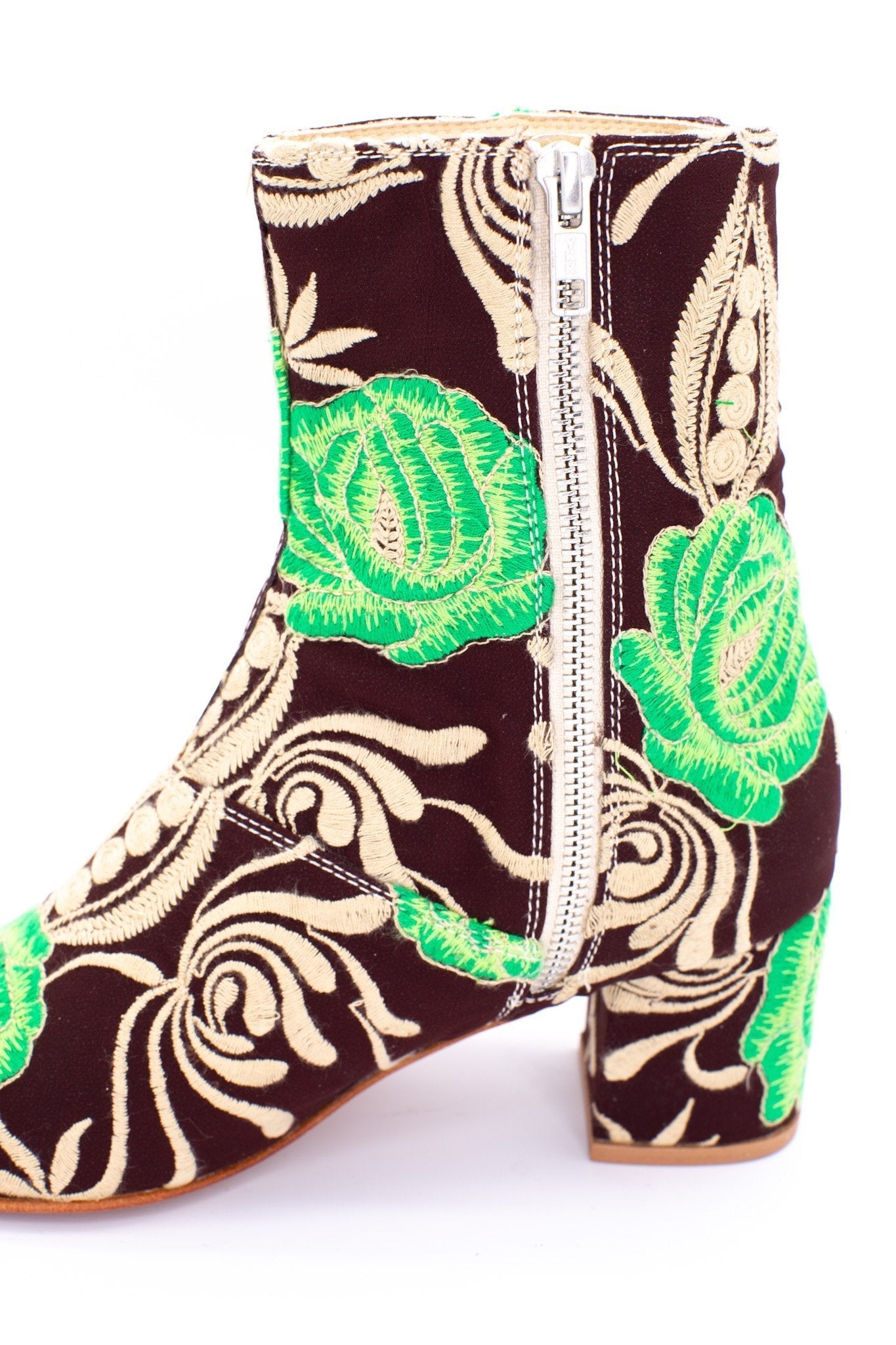 EMBROIDERED ANKLE BOOTS HEANA - BANGKOK TAILOR CLOTHING STORE - HANDMADE CLOTHING