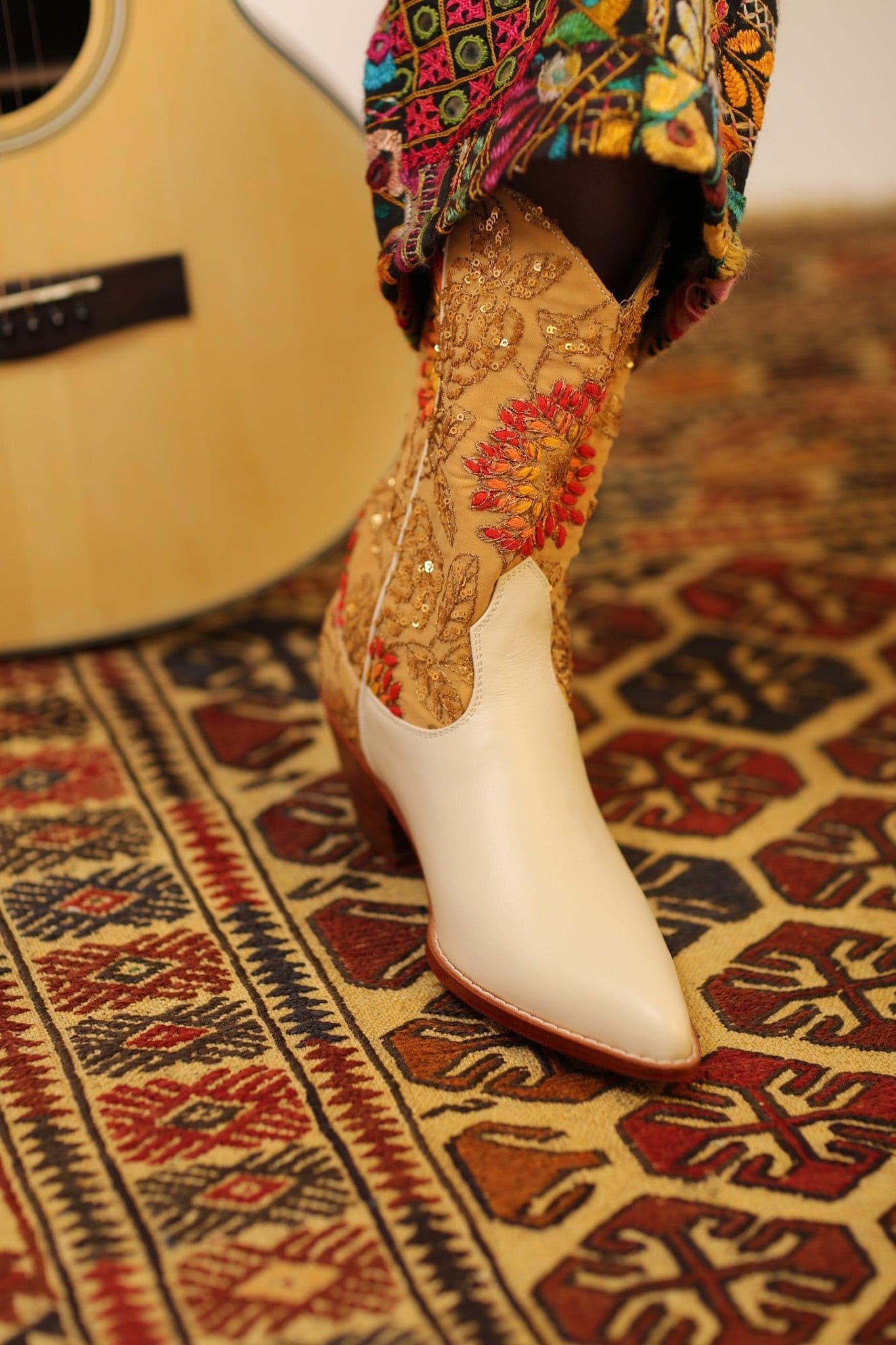 EMBROIDERED BOOTS ABBY - BANGKOK TAILOR CLOTHING STORE - HANDMADE CLOTHING