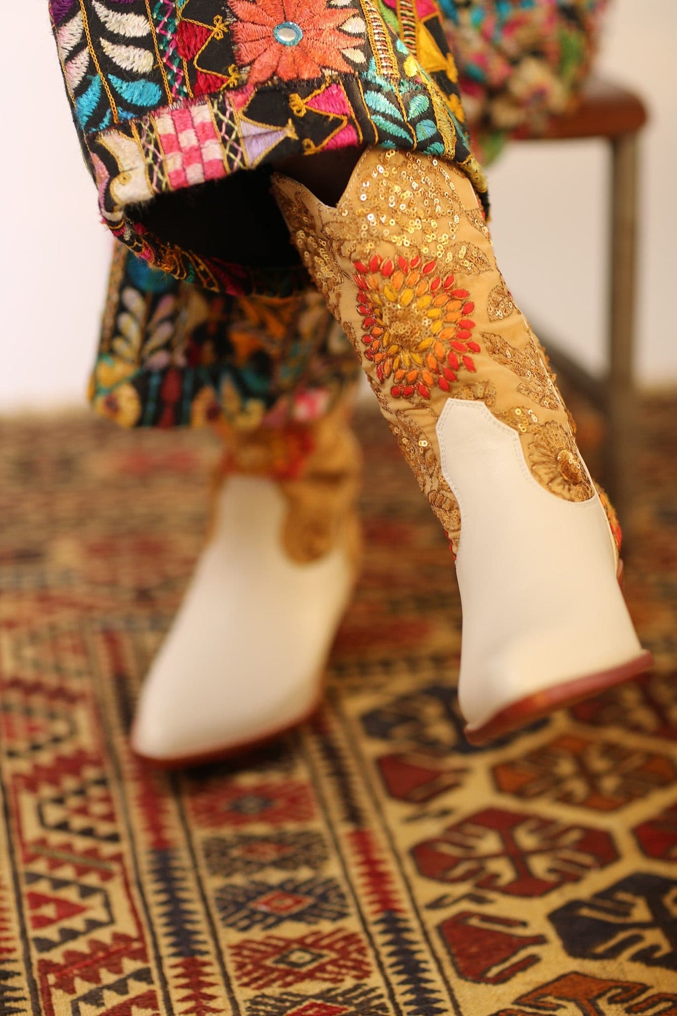 EMBROIDERED BOOTS ABBY - BANGKOK TAILOR CLOTHING STORE - HANDMADE CLOTHING