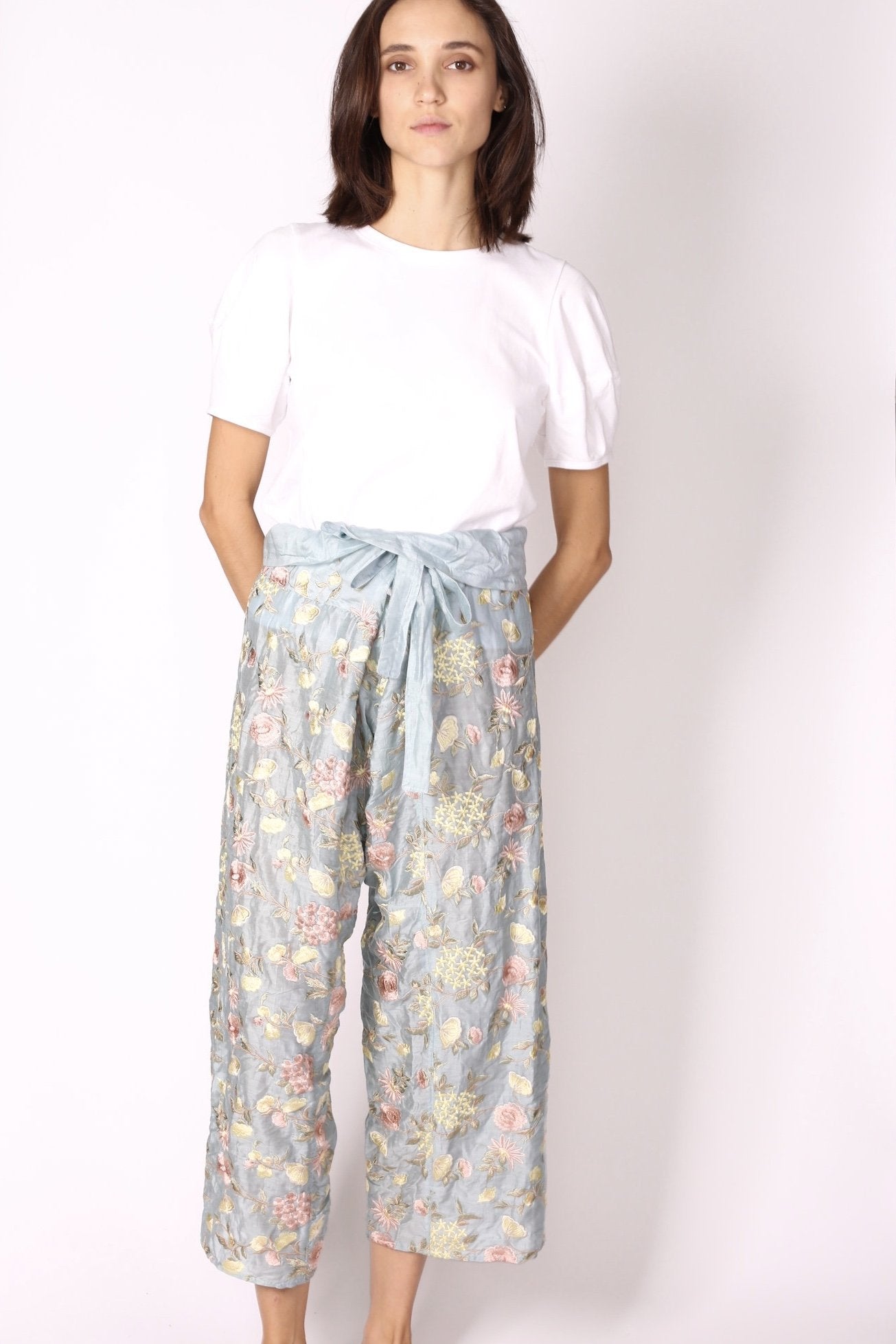 EMBROIDERED FISHERMAN PANTS MAYU - BANGKOK TAILOR CLOTHING STORE - HANDMADE CLOTHING