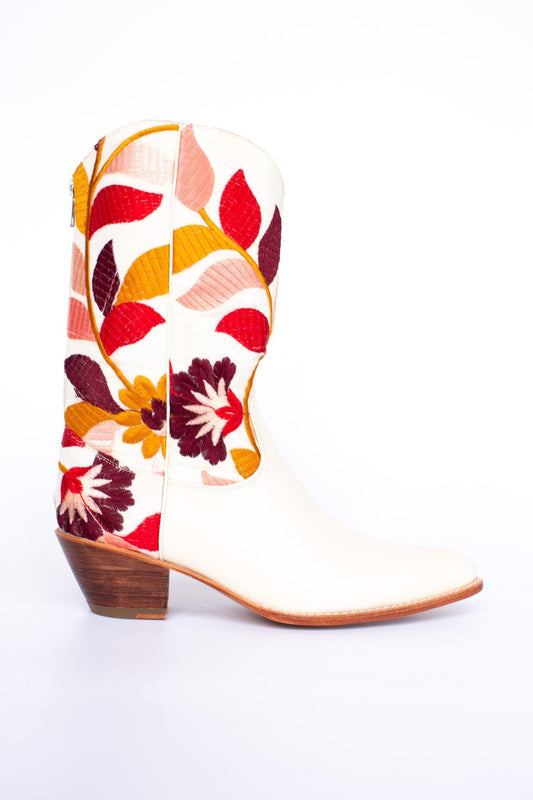 EMBROIDERED FLOWER WESTERN BOOTS X ANTHROPOLOGIE - BANGKOK TAILOR CLOTHING STORE - HANDMADE CLOTHING