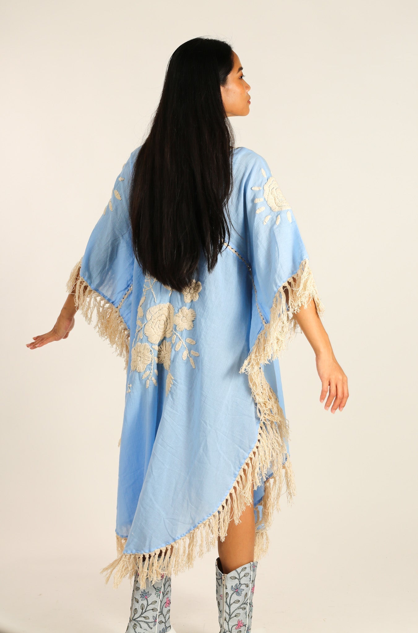 EMBROIDERED KAFTAN DRESS CASSI - BANGKOK TAILOR CLOTHING STORE - HANDMADE CLOTHING