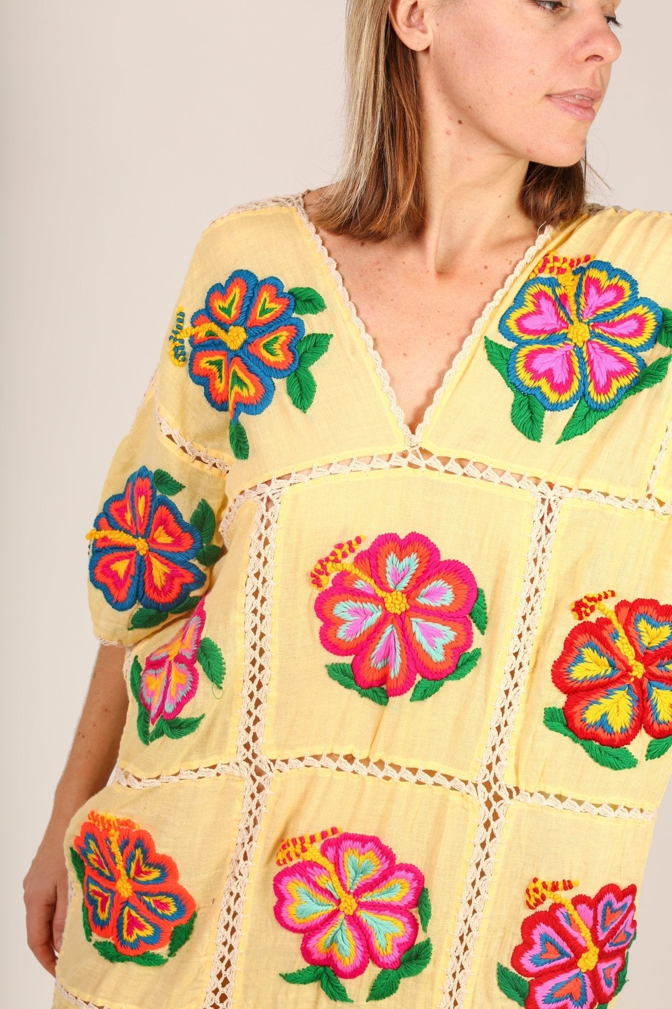 EMBROIDERED KAFTAN DRESS JOSIN - BANGKOK TAILOR CLOTHING STORE - HANDMADE CLOTHING