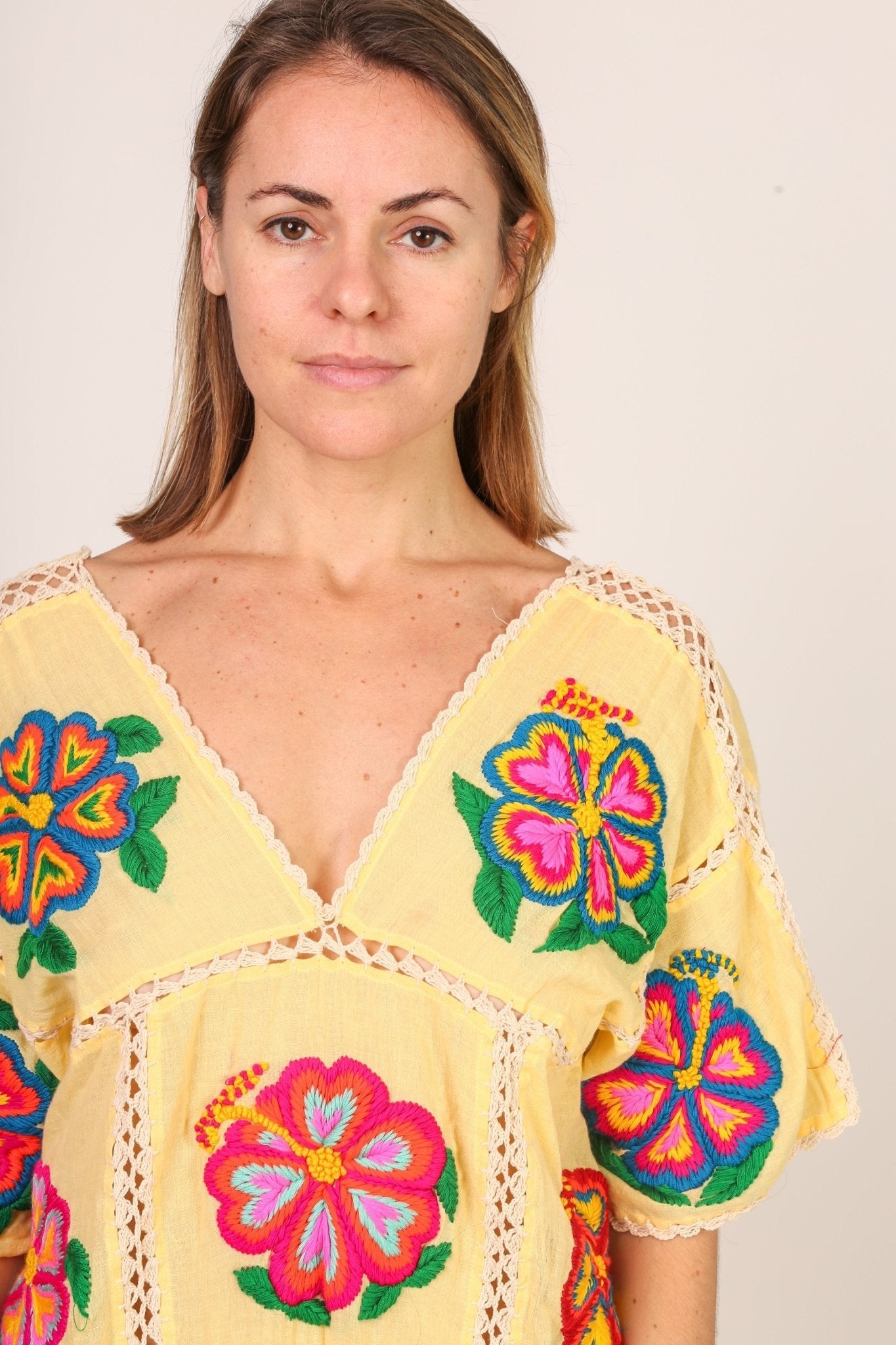 EMBROIDERED KAFTAN DRESS JOSIN - BANGKOK TAILOR CLOTHING STORE - HANDMADE CLOTHING