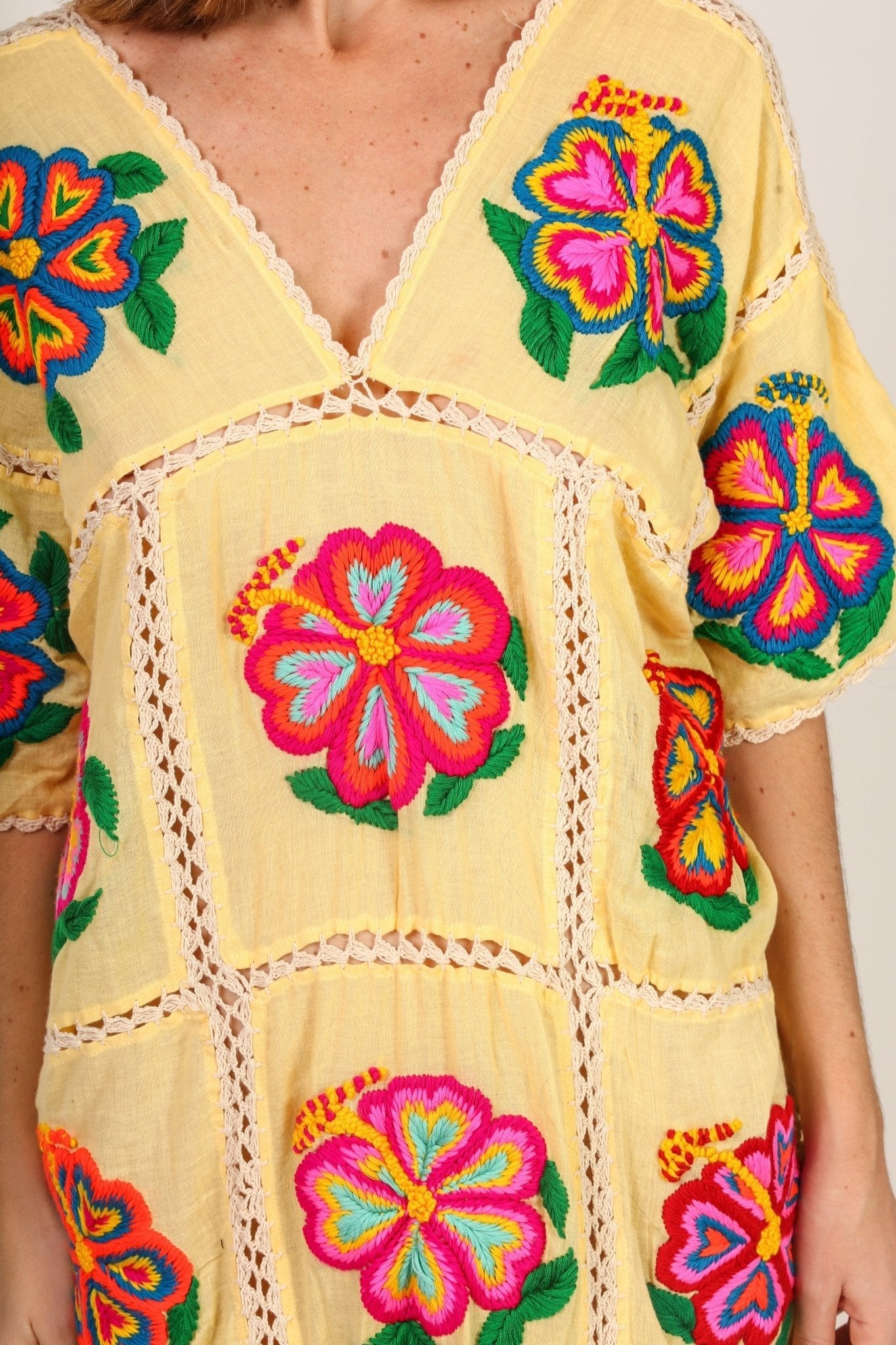 EMBROIDERED KAFTAN DRESS JOSIN - BANGKOK TAILOR CLOTHING STORE - HANDMADE CLOTHING