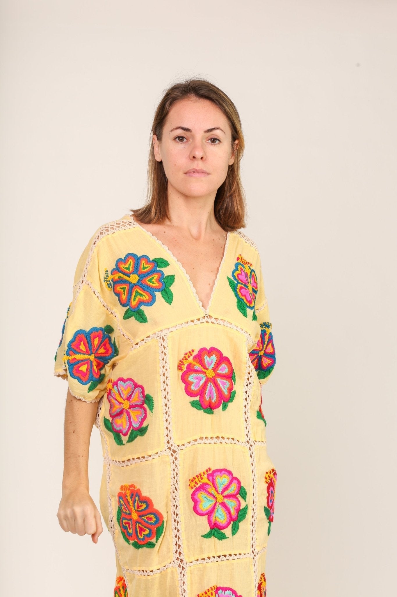 EMBROIDERED KAFTAN DRESS JOSIN - BANGKOK TAILOR CLOTHING STORE - HANDMADE CLOTHING