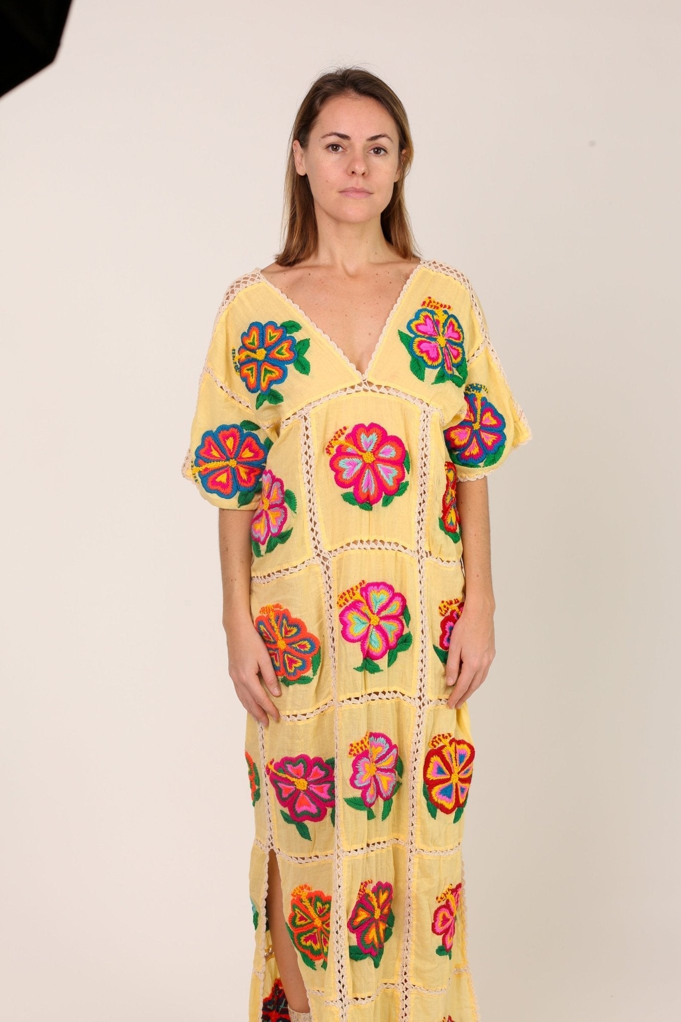 EMBROIDERED KAFTAN DRESS JOSIN - BANGKOK TAILOR CLOTHING STORE - HANDMADE CLOTHING