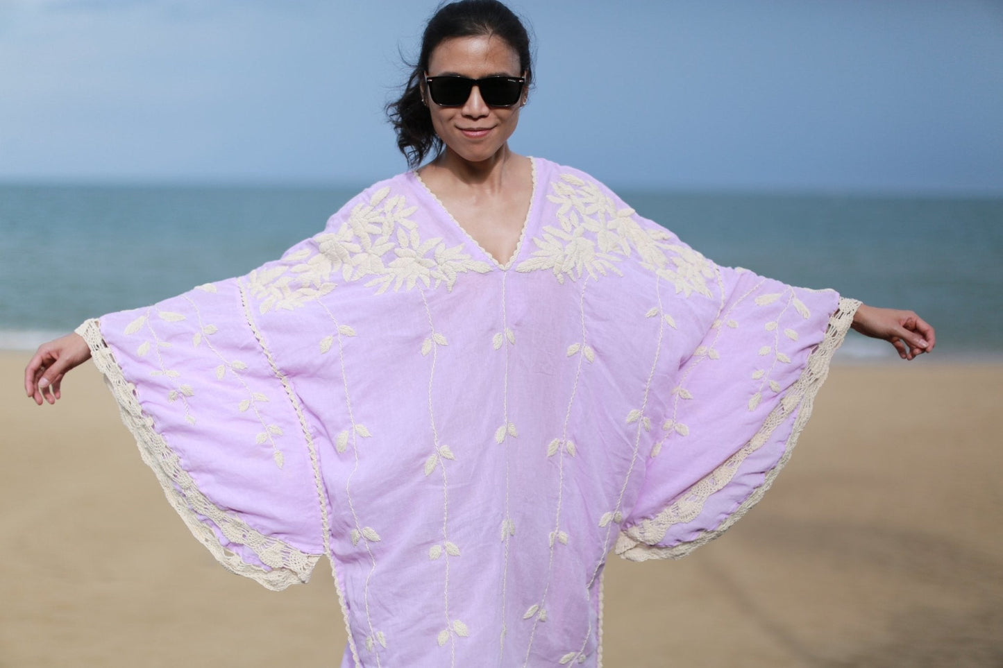 EMBROIDERED KAFTAN NATALIE - BANGKOK TAILOR CLOTHING STORE - HANDMADE CLOTHING