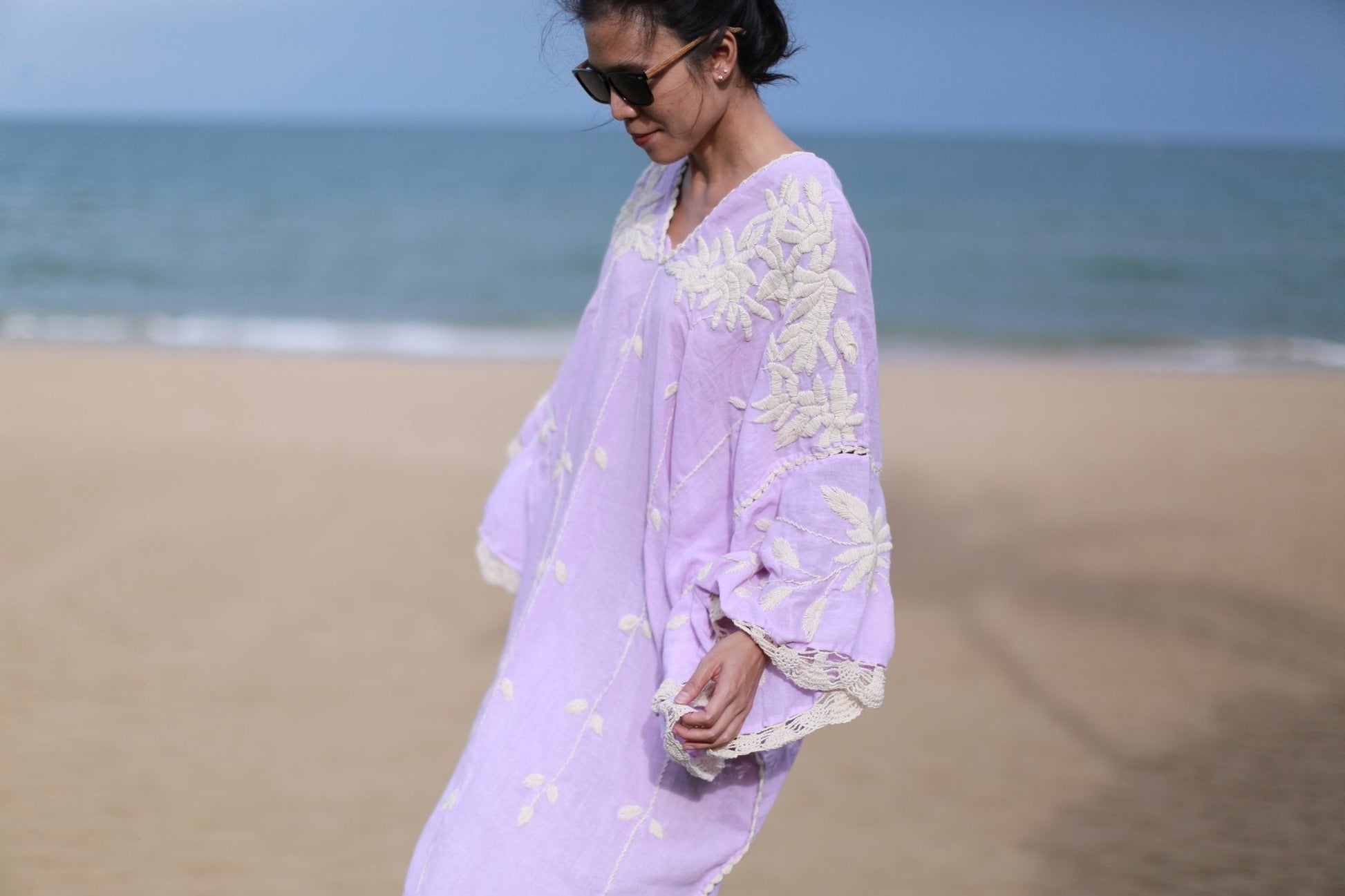 EMBROIDERED KAFTAN NATALIE - BANGKOK TAILOR CLOTHING STORE - HANDMADE CLOTHING