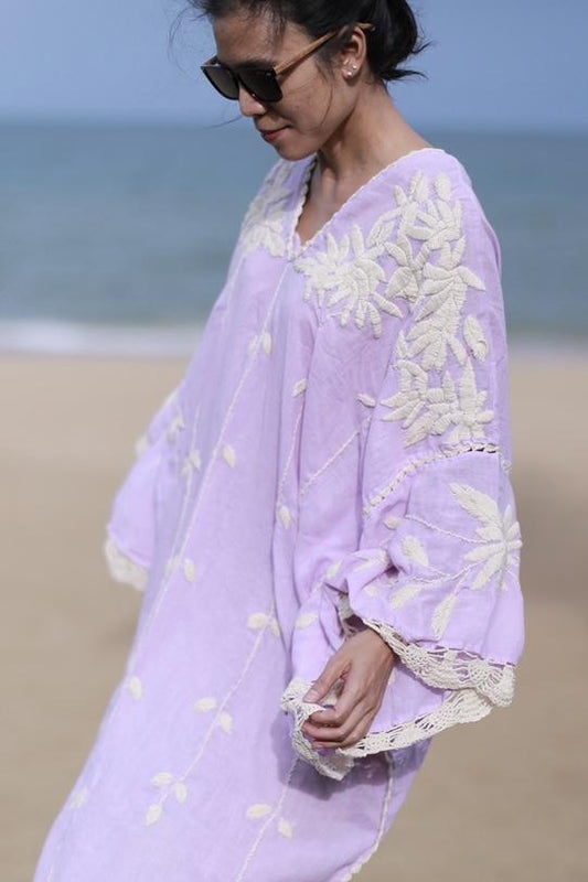 EMBROIDERED KAFTAN NATALIE - BANGKOK TAILOR CLOTHING STORE - HANDMADE CLOTHING