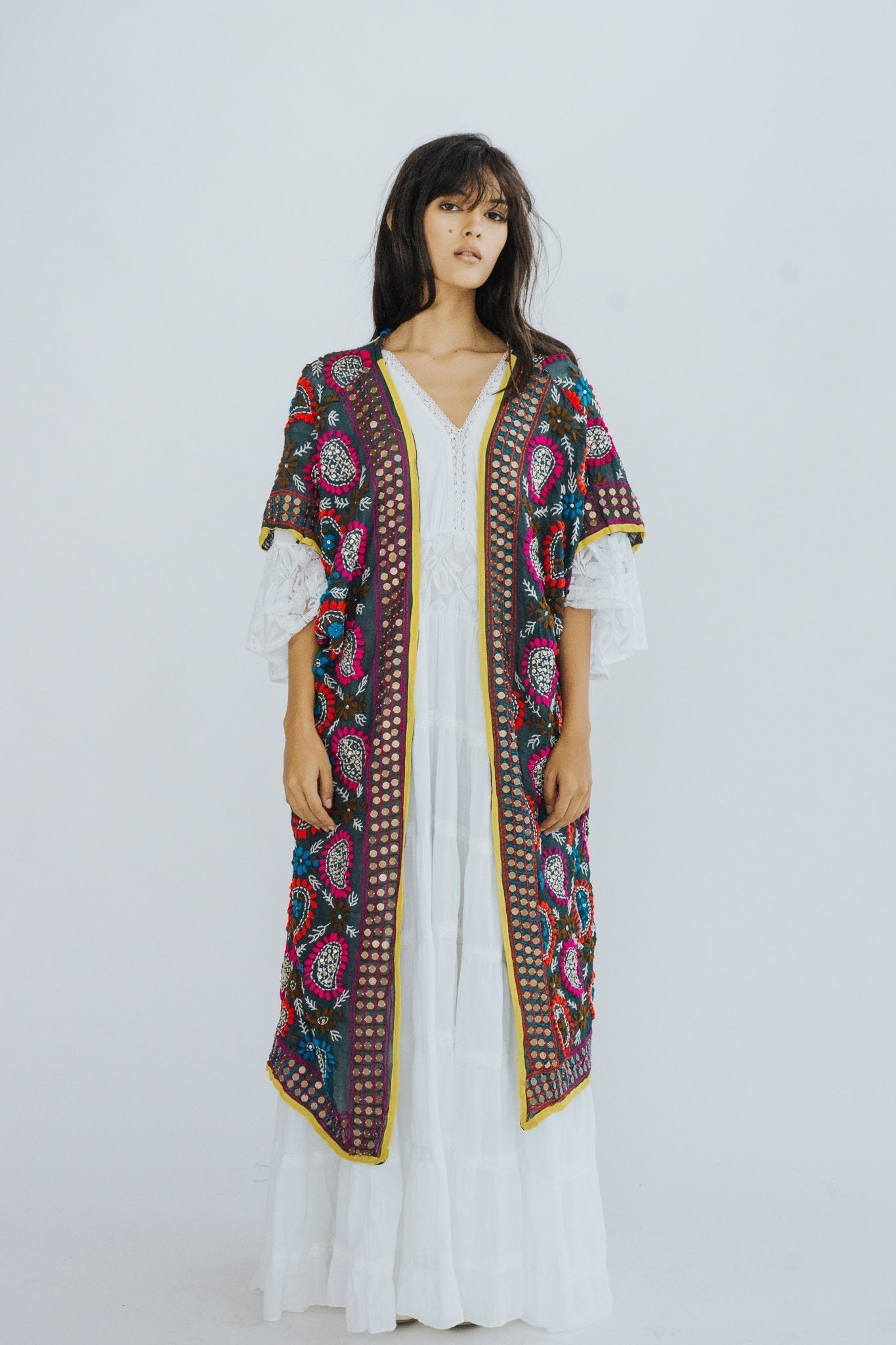 EMBROIDERED KAFTAN PILAR - BANGKOK TAILOR CLOTHING STORE - HANDMADE CLOTHING