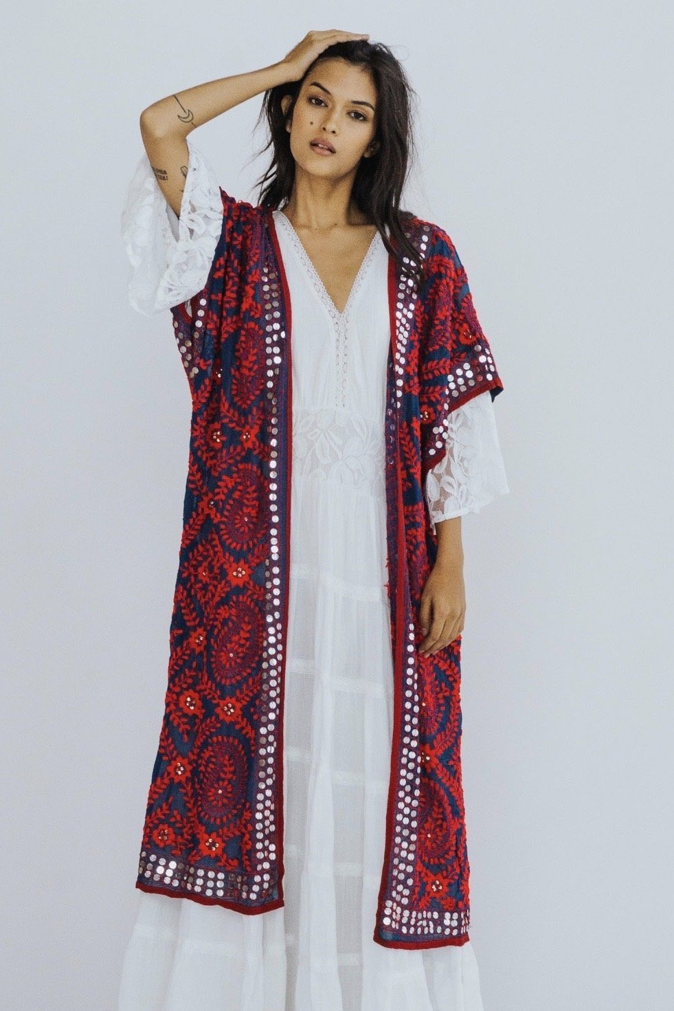 EMBROIDERED KAFTAN PILAR - BANGKOK TAILOR CLOTHING STORE - HANDMADE CLOTHING