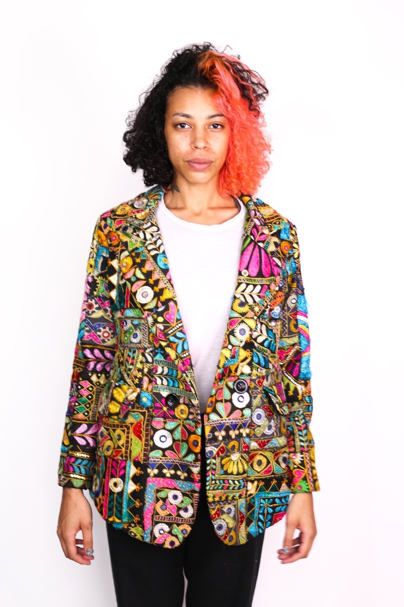 EMBROIDERED PATCHWORK JACKET FRIDA - BANGKOK TAILOR CLOTHING STORE - HANDMADE CLOTHING