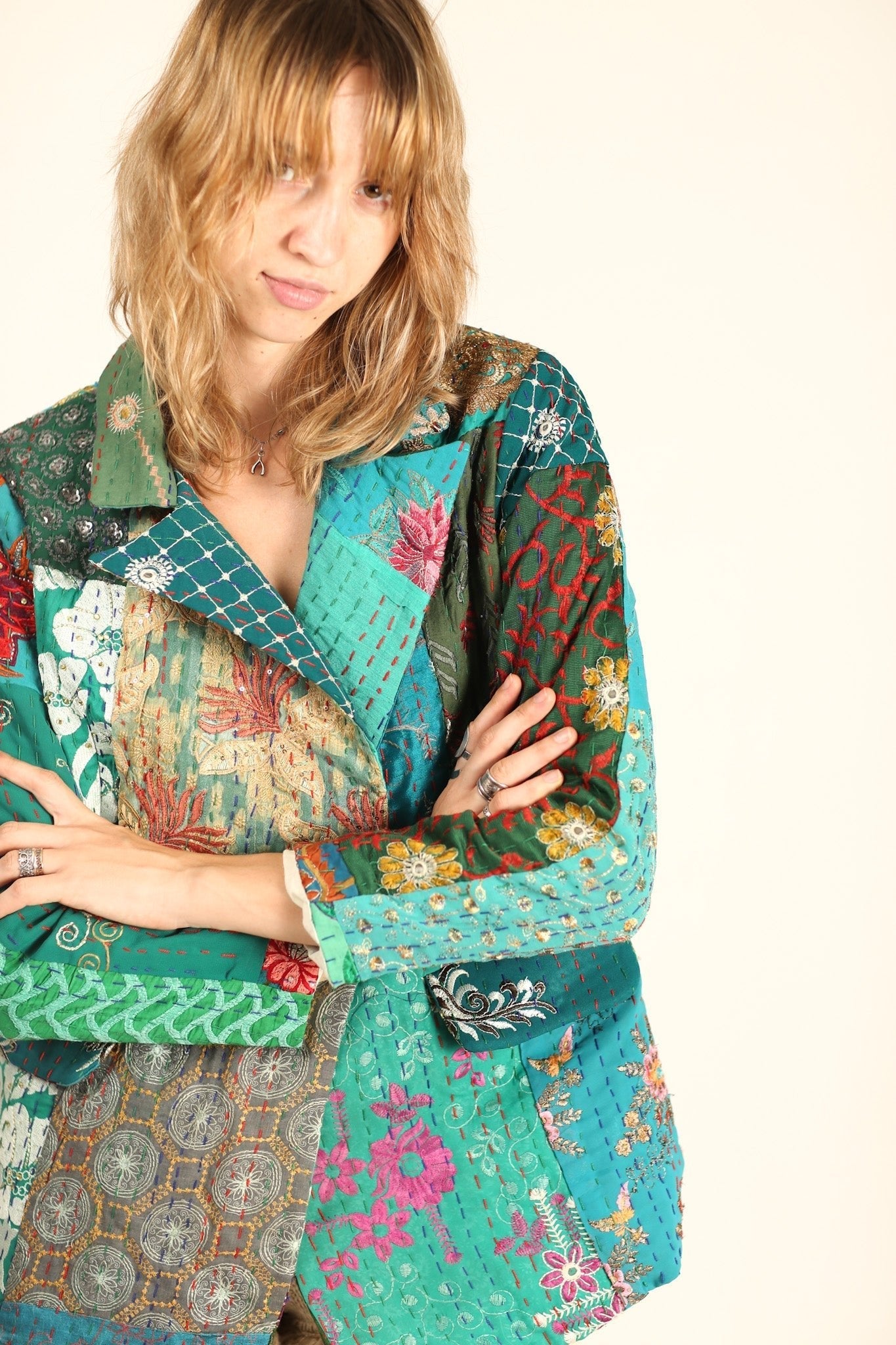 EMBROIDERED PATCHWORK JACKET PENNY - BANGKOK TAILOR CLOTHING STORE - HANDMADE CLOTHING