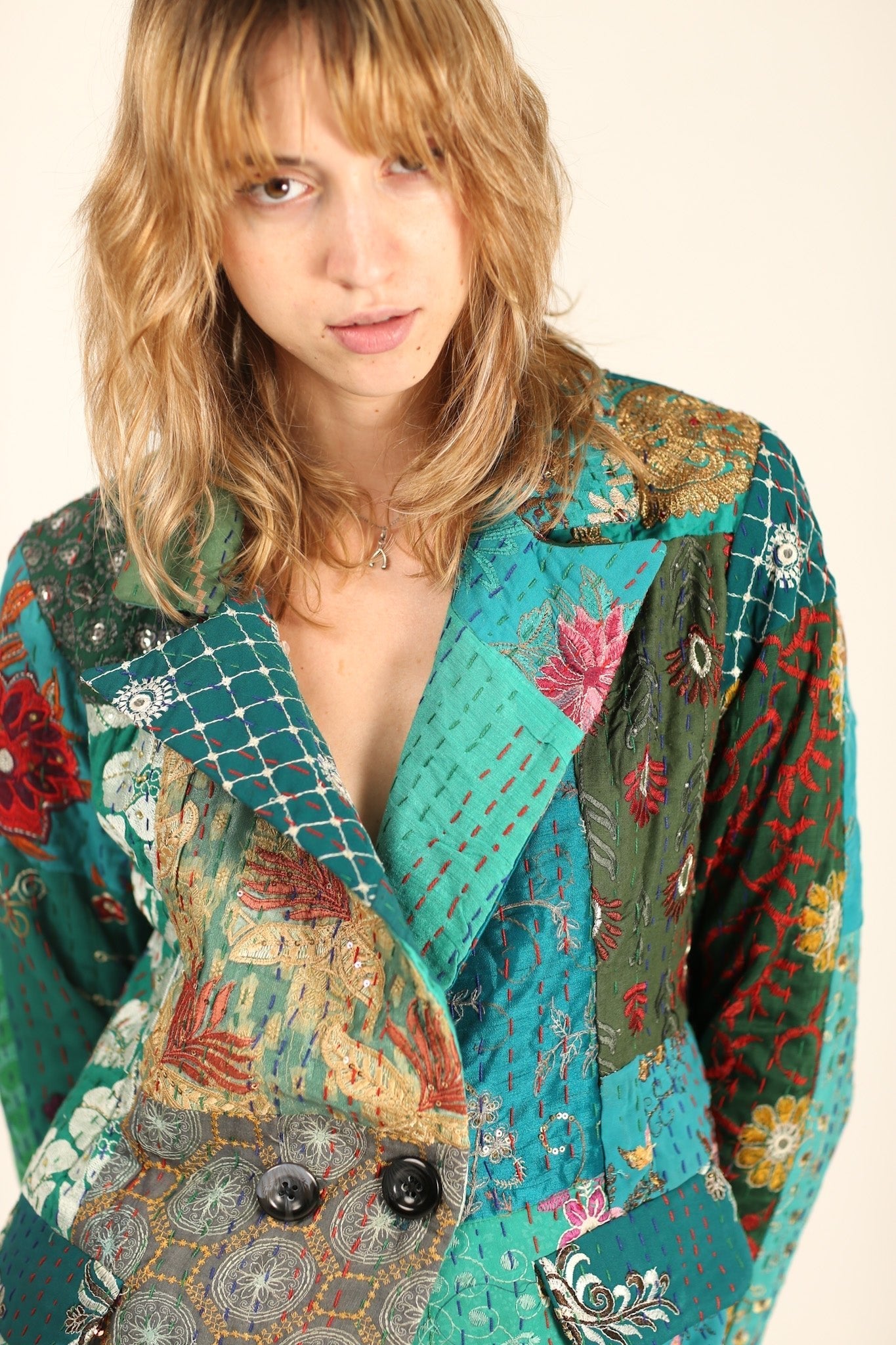 EMBROIDERED PATCHWORK JACKET PENNY - BANGKOK TAILOR CLOTHING STORE - HANDMADE CLOTHING