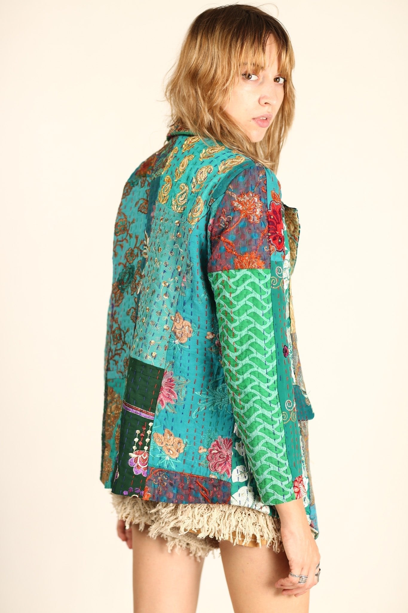 EMBROIDERED PATCHWORK JACKET PENNY - BANGKOK TAILOR CLOTHING STORE - HANDMADE CLOTHING