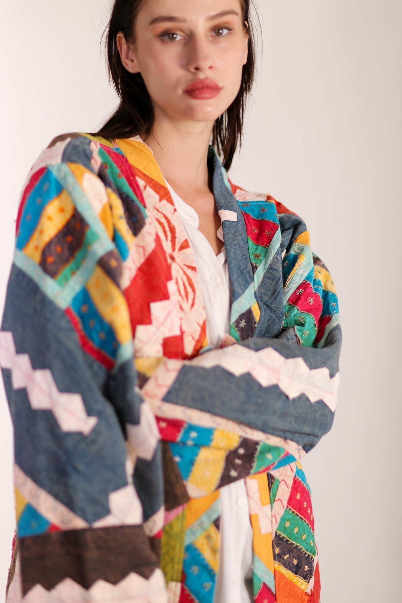 EMBROIDERED PATCHWORK KIMONO HILO - BANGKOK TAILOR CLOTHING STORE - HANDMADE CLOTHING