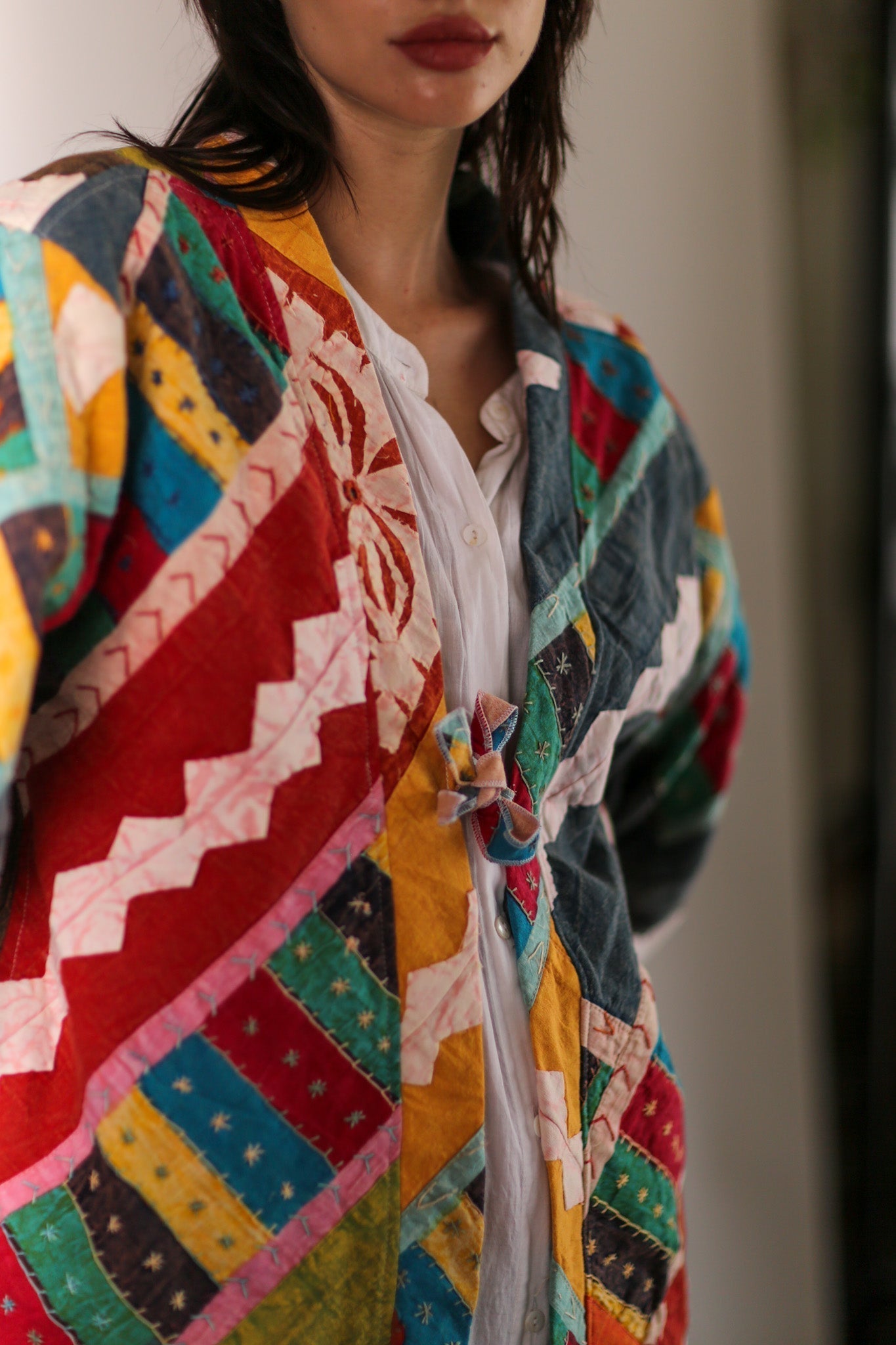 EMBROIDERED PATCHWORK KIMONO HILO - BANGKOK TAILOR CLOTHING STORE - HANDMADE CLOTHING