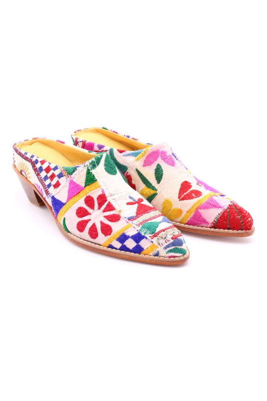 EMBROIDERED PATCHWORK MULES KONSTANZE - BANGKOK TAILOR CLOTHING STORE - HANDMADE CLOTHING