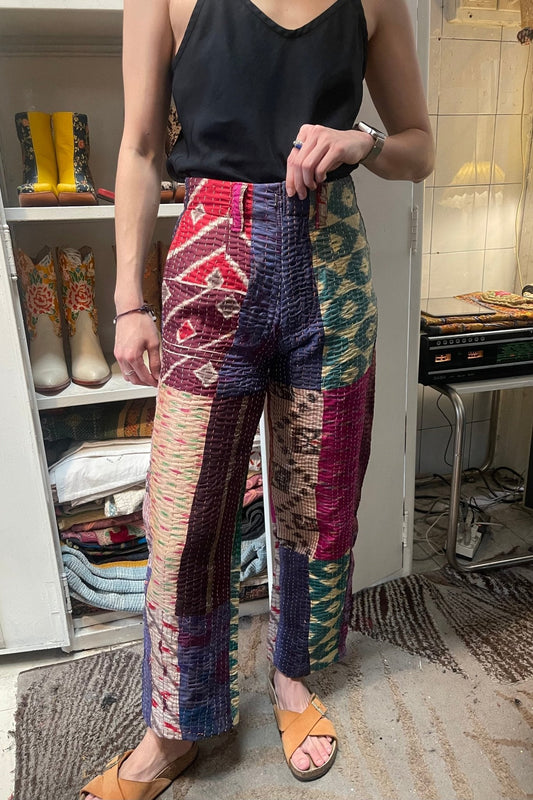 EMBROIDERED PATCHWORK PANTS LIRU - BANGKOK TAILOR CLOTHING STORE - HANDMADE CLOTHING