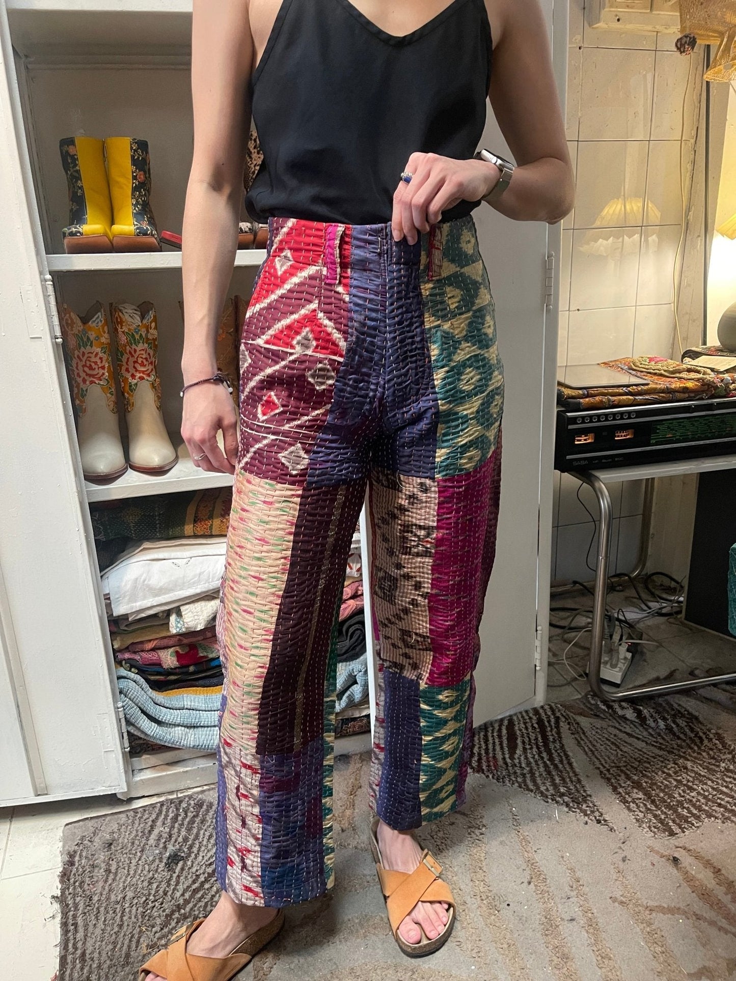 EMBROIDERED PATCHWORK PANTS LIRU - BANGKOK TAILOR CLOTHING STORE - HANDMADE CLOTHING