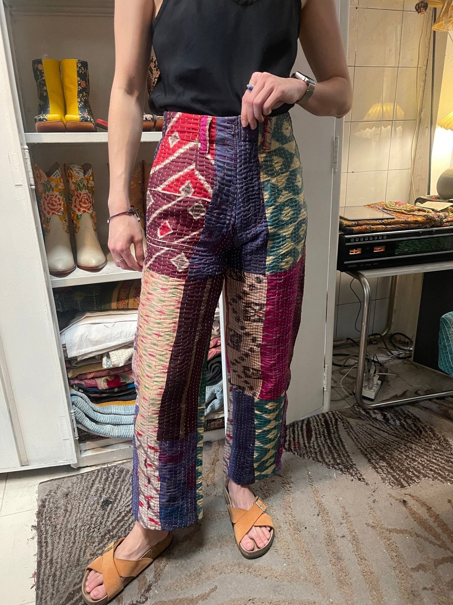 EMBROIDERED PATCHWORK PANTS LIRU - BANGKOK TAILOR CLOTHING STORE - HANDMADE CLOTHING