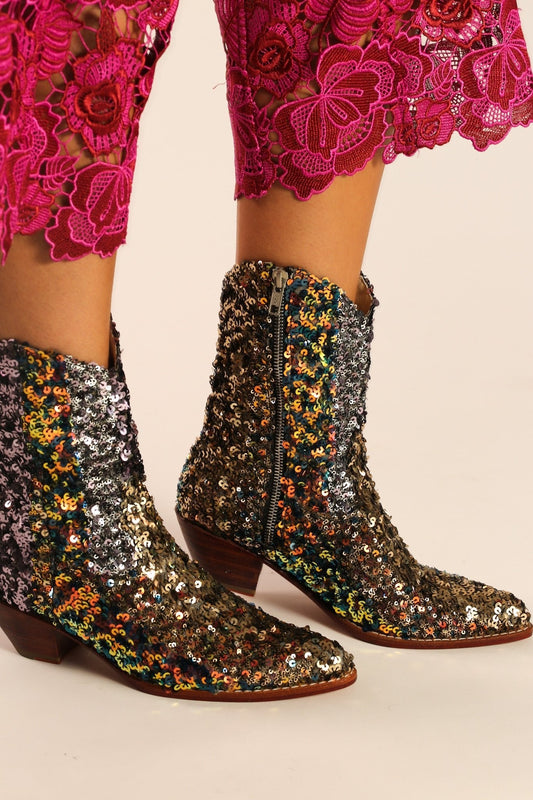 EMBROIDERED SEQUIN BOOTS ASTERIA - BANGKOK TAILOR CLOTHING STORE - HANDMADE CLOTHING