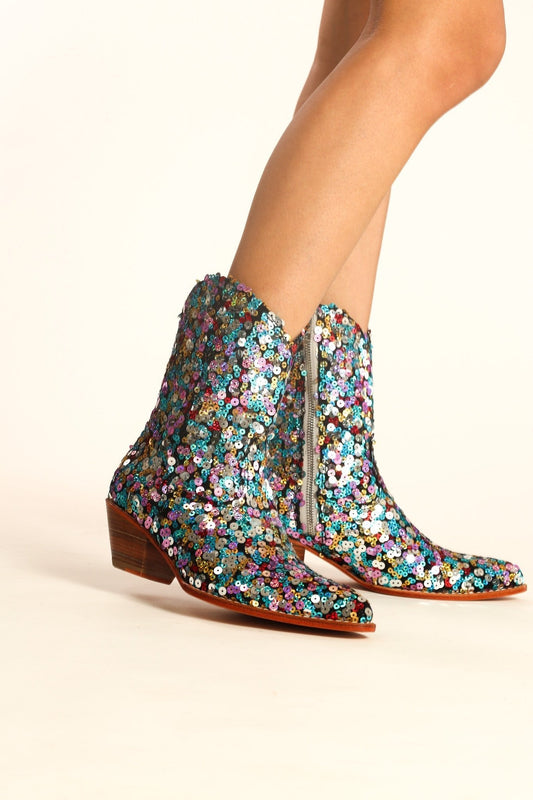 EMBROIDERED SEQUIN BOOTS NING - BANGKOK TAILOR CLOTHING STORE - HANDMADE CLOTHING