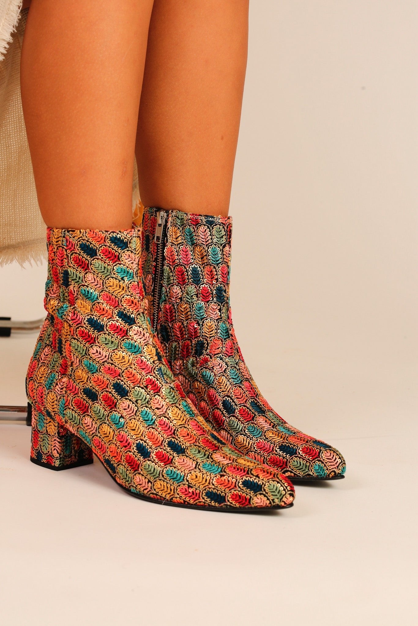 EMBROIDERED SILK BOOTS SHARON - BANGKOK TAILOR CLOTHING STORE - HANDMADE CLOTHING