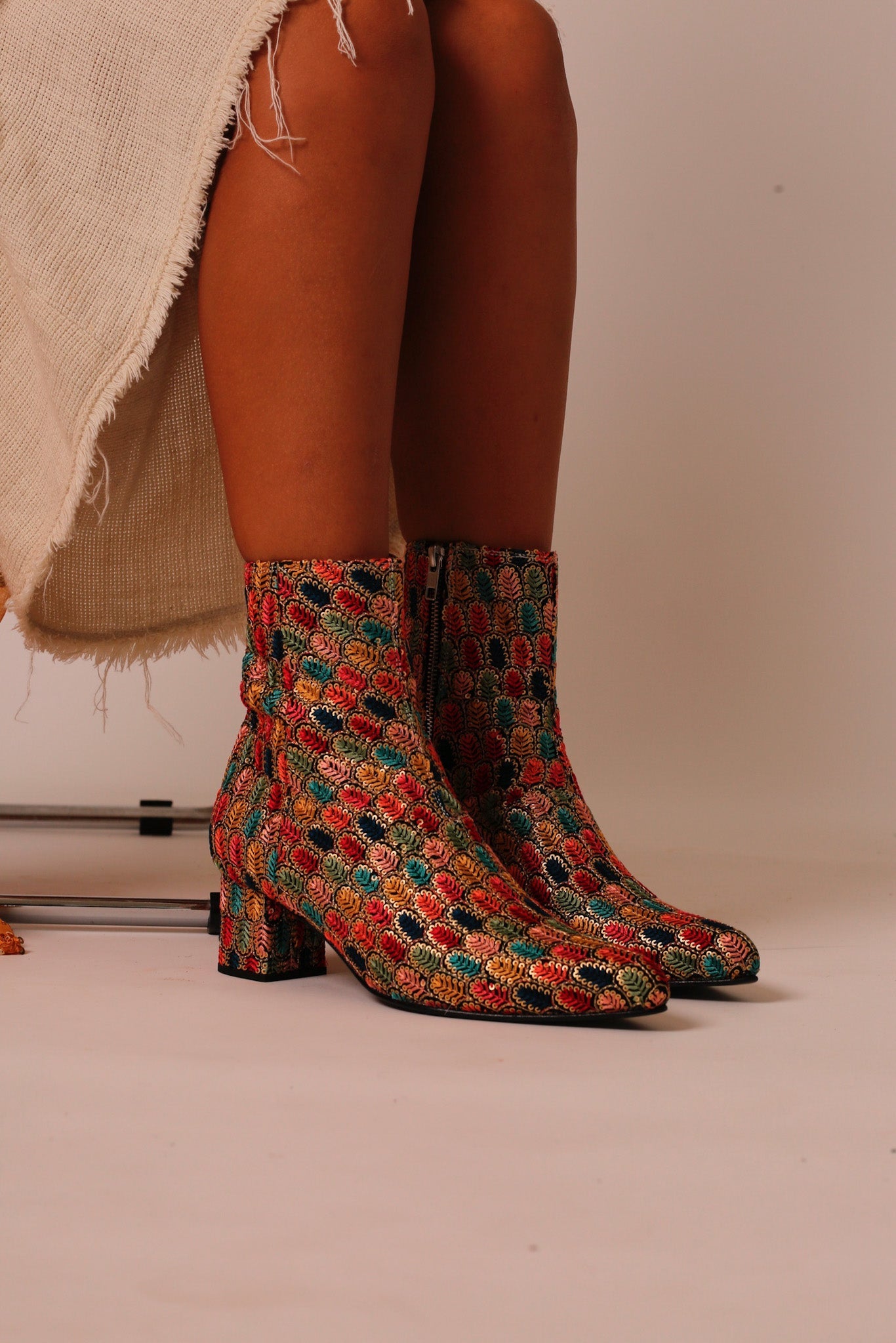 EMBROIDERED SILK BOOTS SHARON - BANGKOK TAILOR CLOTHING STORE - HANDMADE CLOTHING