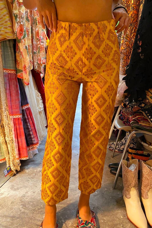 EMBROIDERED SILK PANTS QUIN - BANGKOK TAILOR CLOTHING STORE - HANDMADE CLOTHING