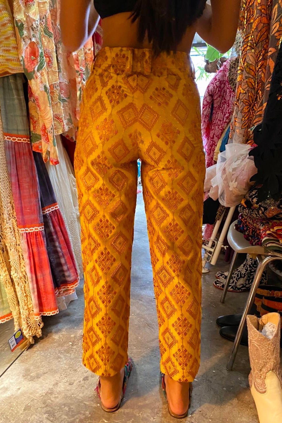 EMBROIDERED SILK PANTS QUIN - BANGKOK TAILOR CLOTHING STORE - HANDMADE CLOTHING